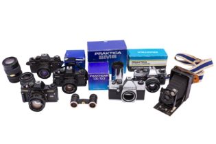 A Selection of Praktica Cameras and Lenses