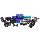 A Selection of Praktica Cameras and Lenses