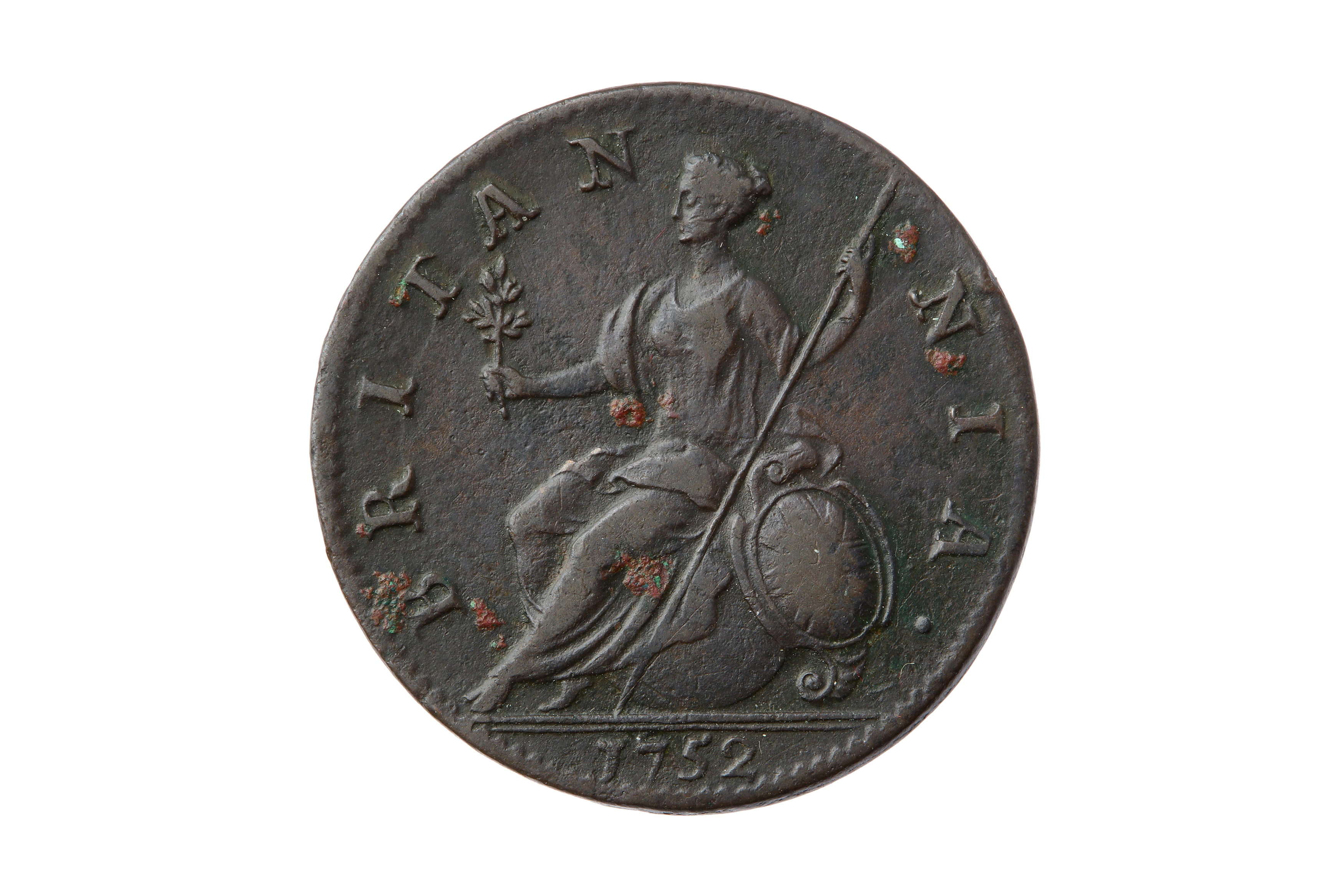 GEORGE II (1727 - 1760), 1752 HALFPENNY. - Image 2 of 2