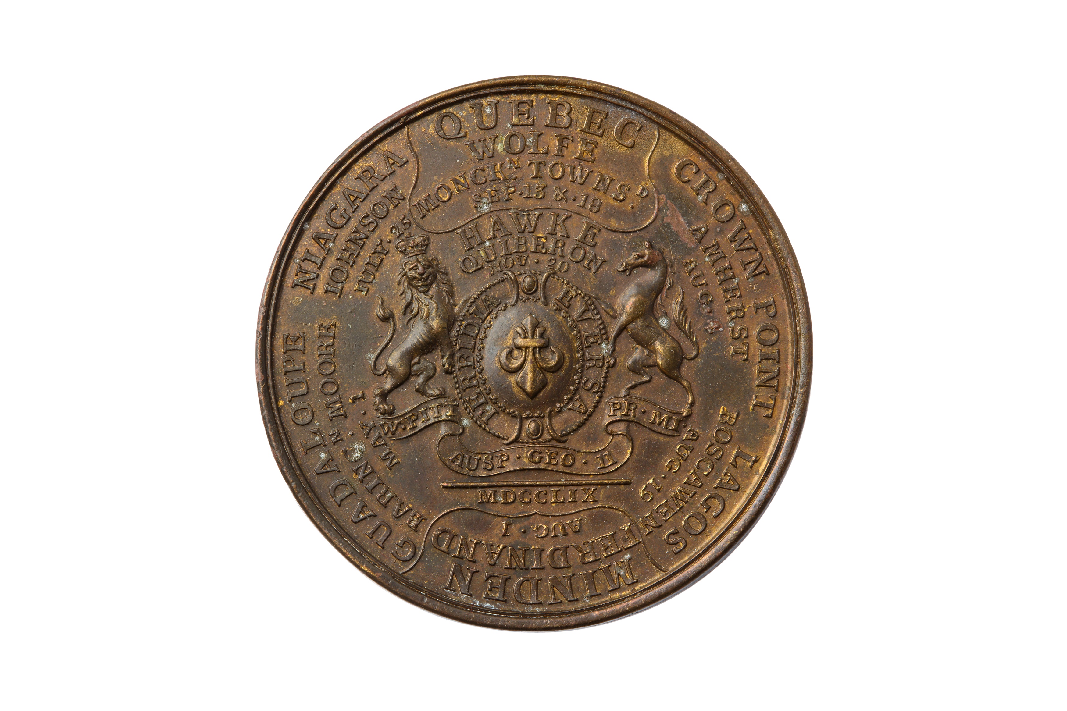 1759 VICTORY IN THE 7 YEARS WAR QUEBEC MEDAL. - Image 2 of 2