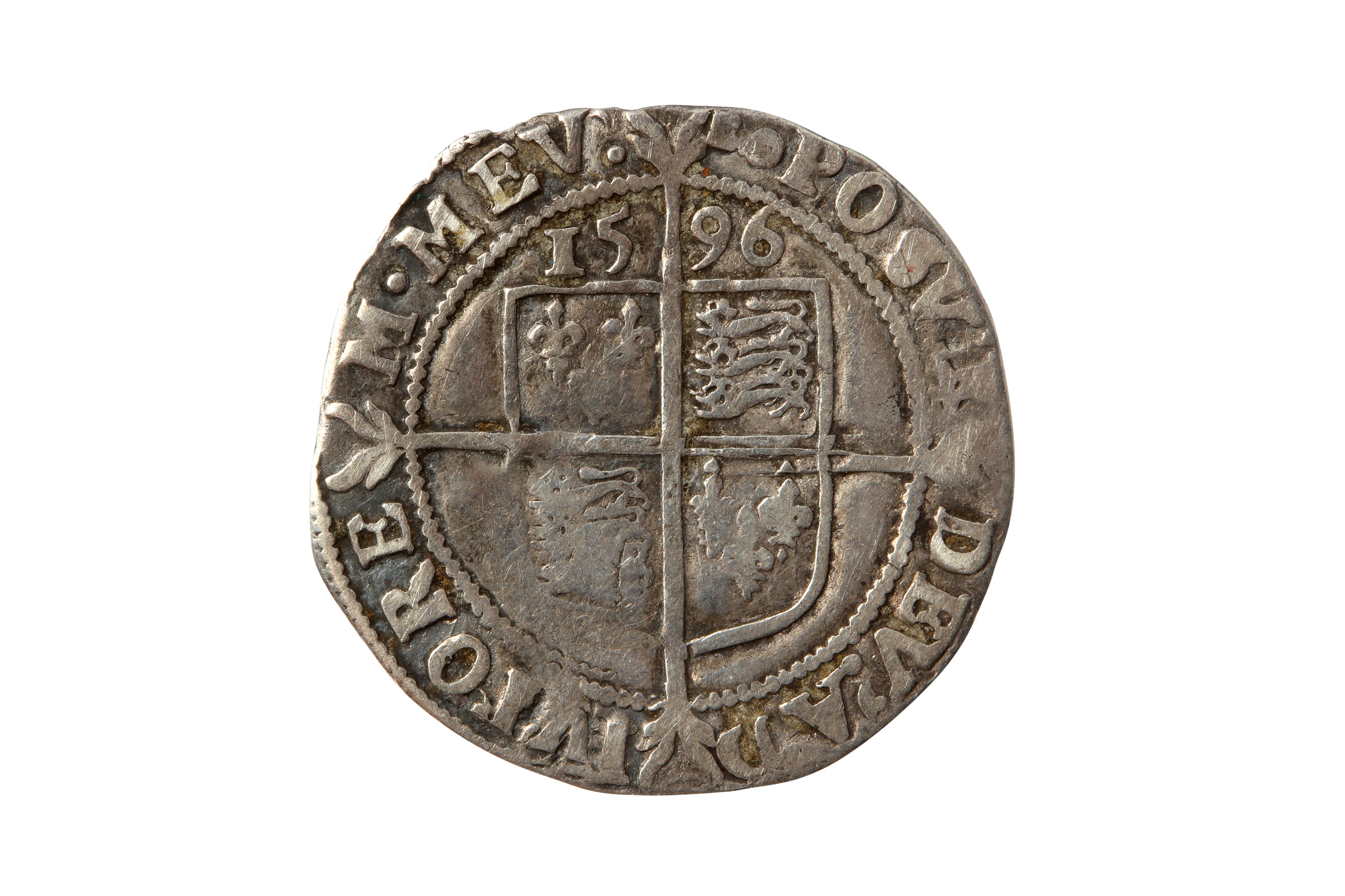 ELIZABETH I (1558 - 1603), 1596 SIXPENCE. - Image 2 of 2