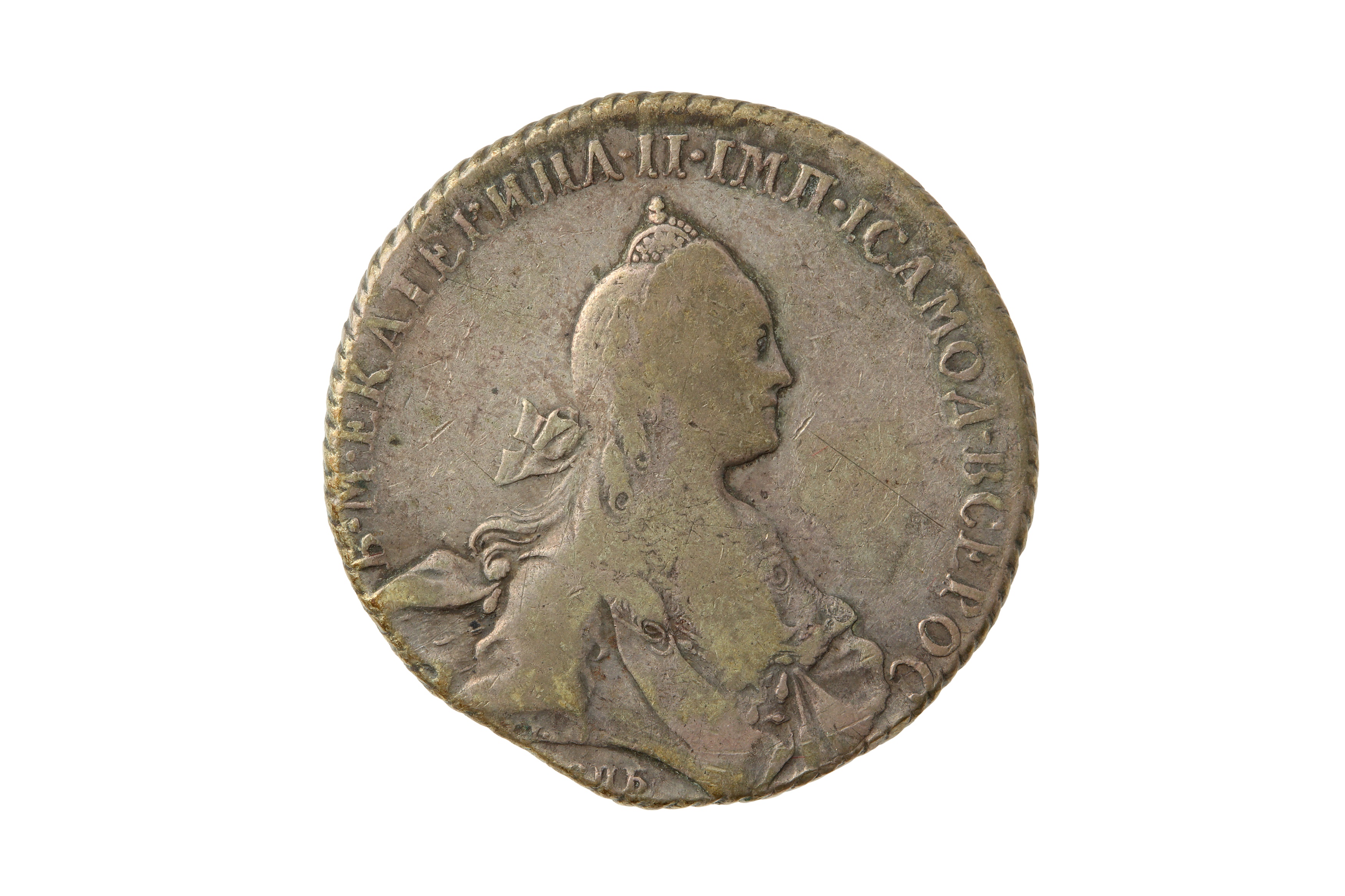 RUSSIA, CATHERINE II, THE GREAT (1762 - 1796), 1768-СПБ СА ROUBLE.