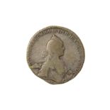 RUSSIA, CATHERINE II, THE GREAT (1762 - 1796), 1768-СПБ СА ROUBLE.