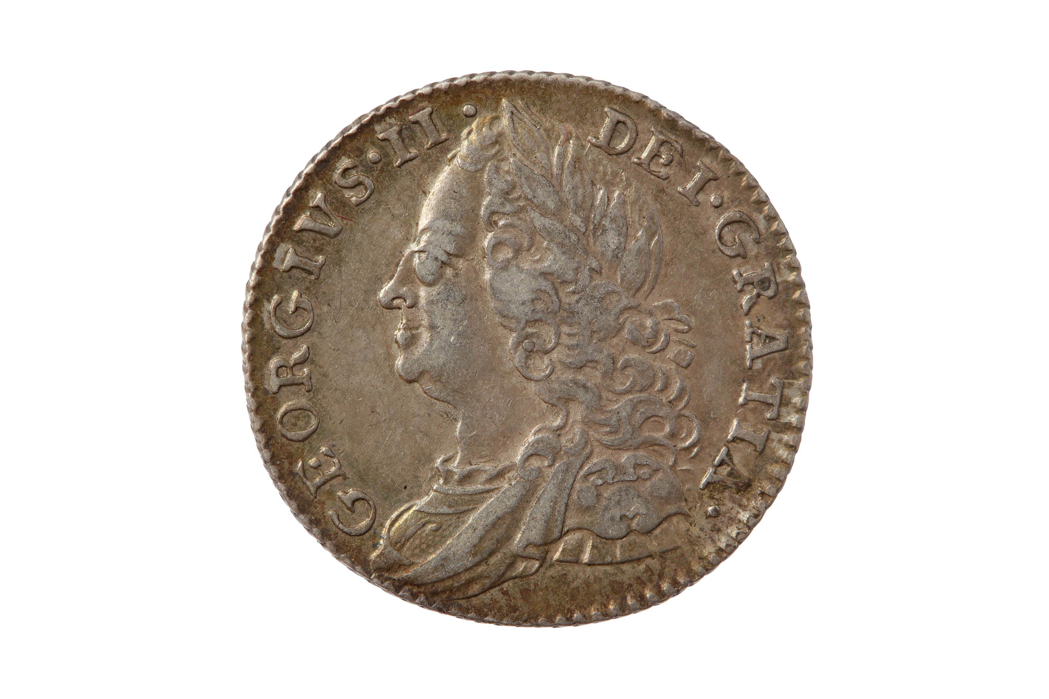 GEORGE II (1727 - 1760), 1758 SIXPENCE.