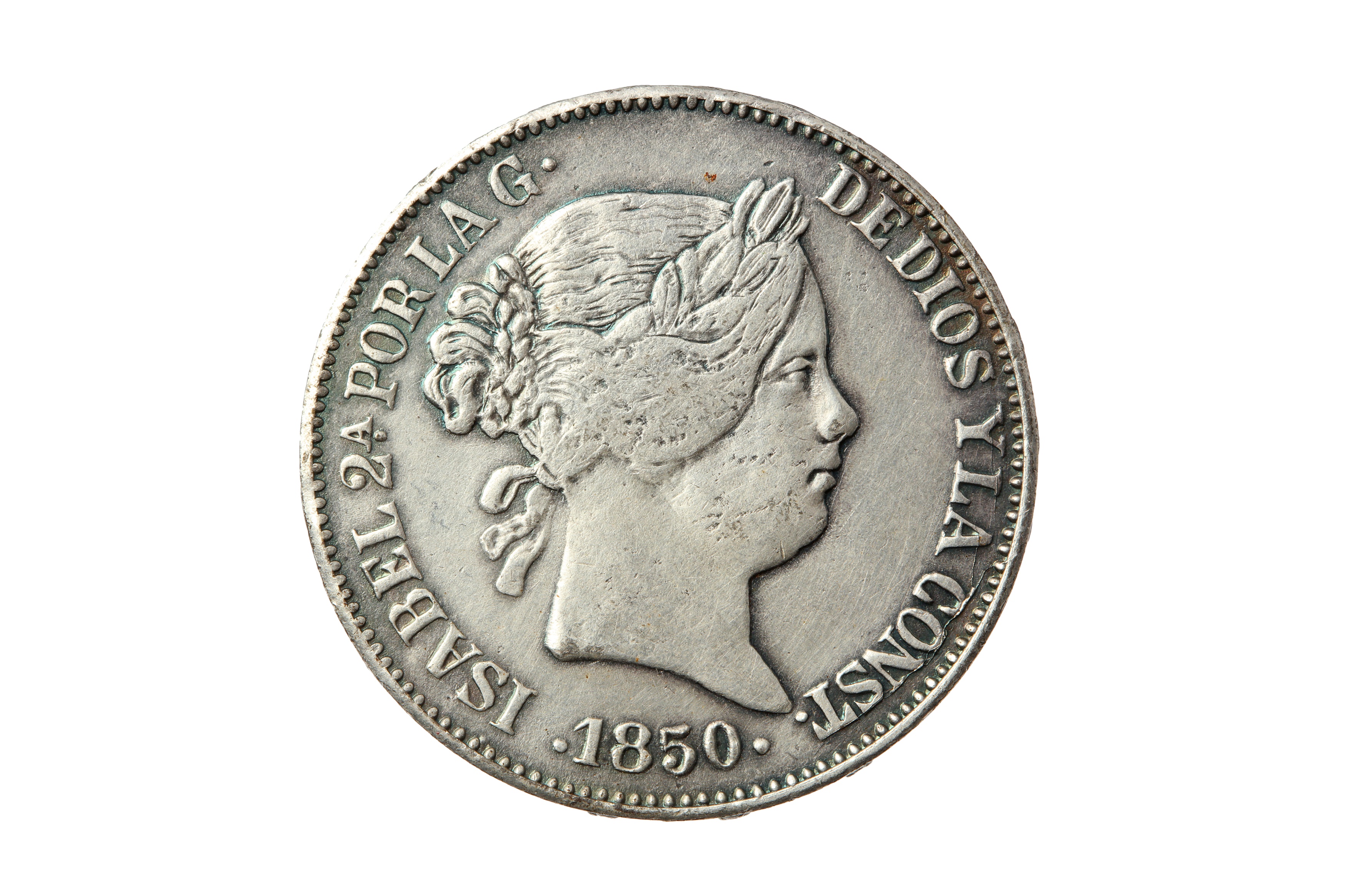 SPAIN, ISABELLA II (1833 - 1868) 1850-M 20 REALES.