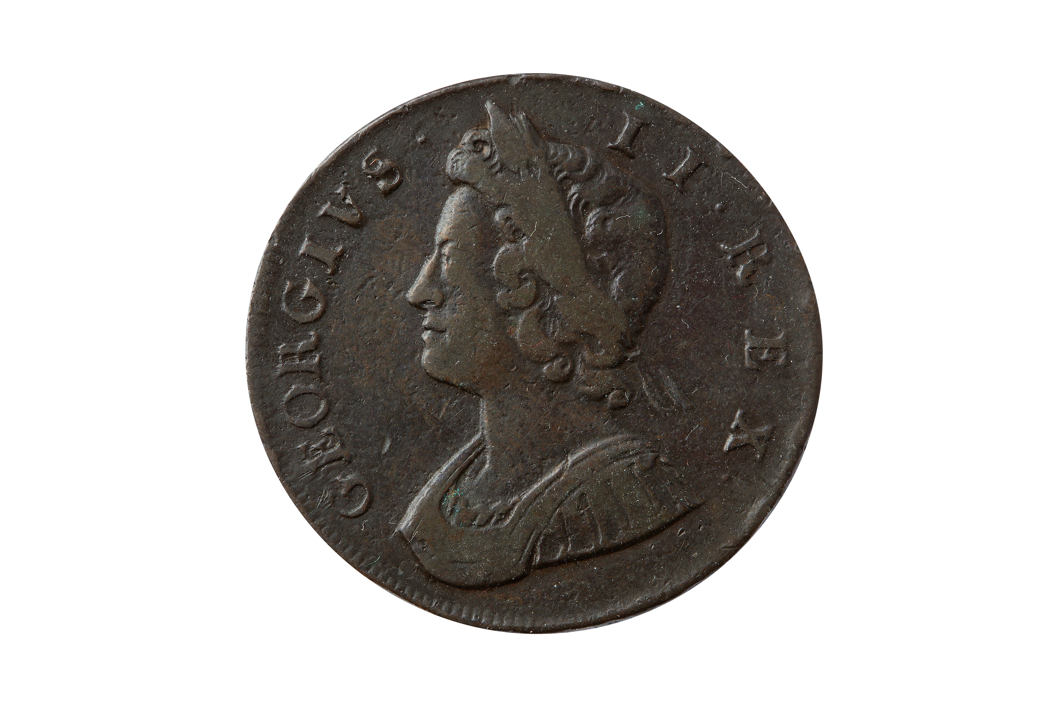 GEORGE II (1727 - 1760), 1732 HALFPENNY.