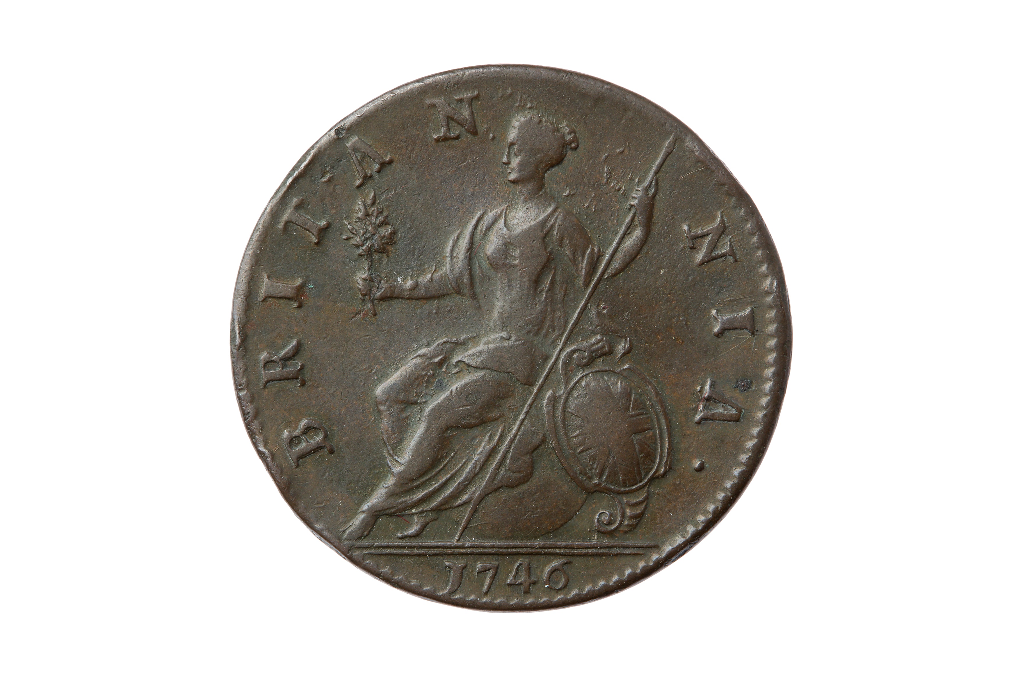 GEORGE II (1727-1760), 1746 HALFPENNY. - Image 2 of 2