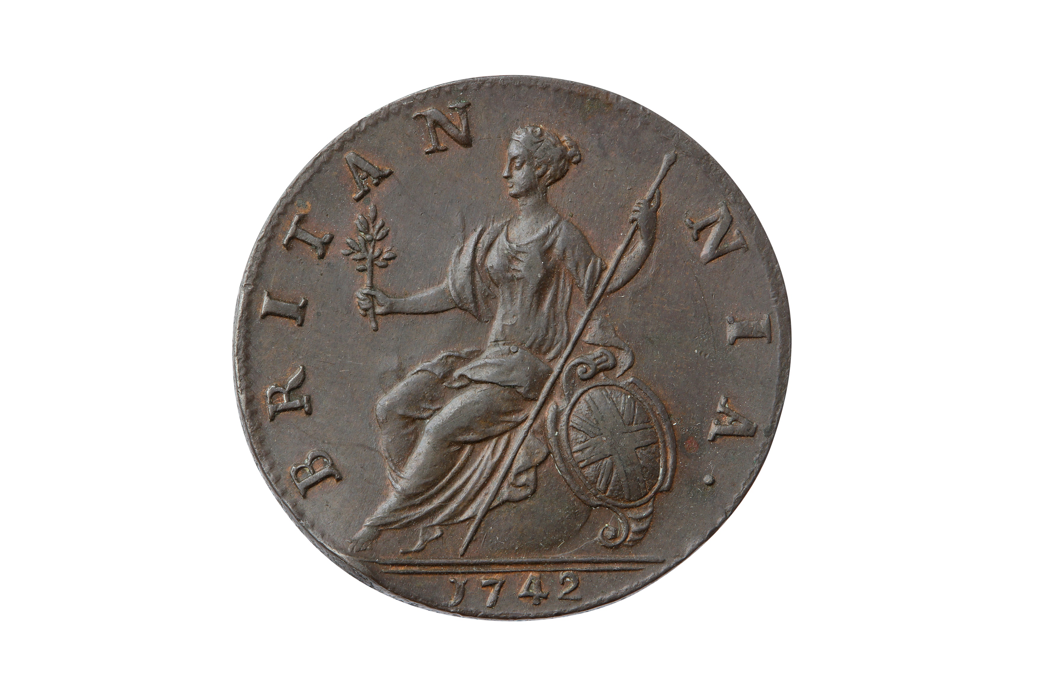 GEORGE II (1727 - 1760), 1742 HALFPENNY. - Image 2 of 2