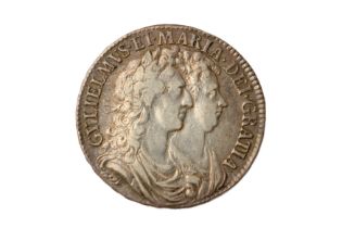 WILLIAM AND MARY (1689 - 1694), 1689 HALFCROWN.