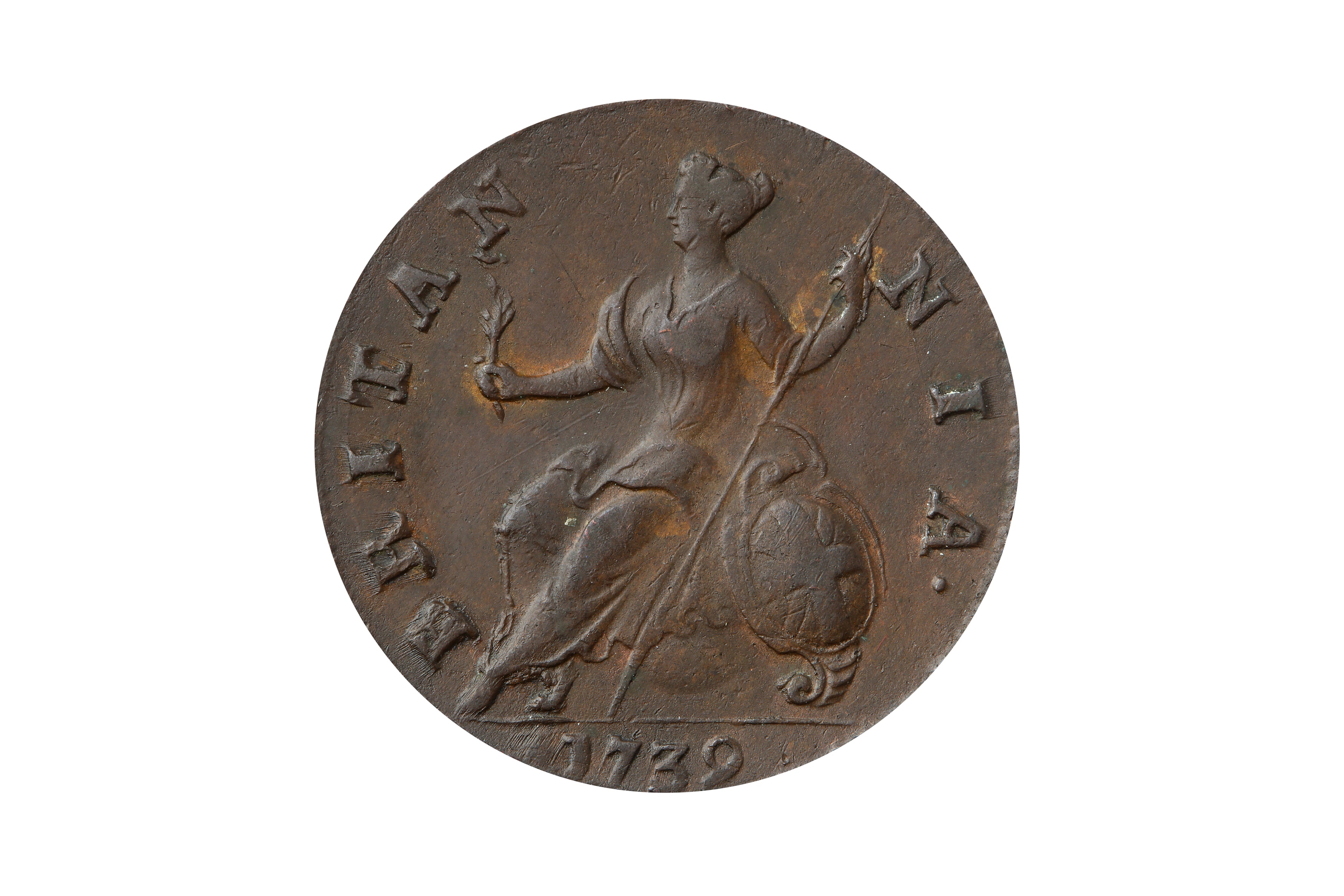 GEORGE II (1727 - 1760), 1739 HALFPENNY. - Bild 2 aus 2