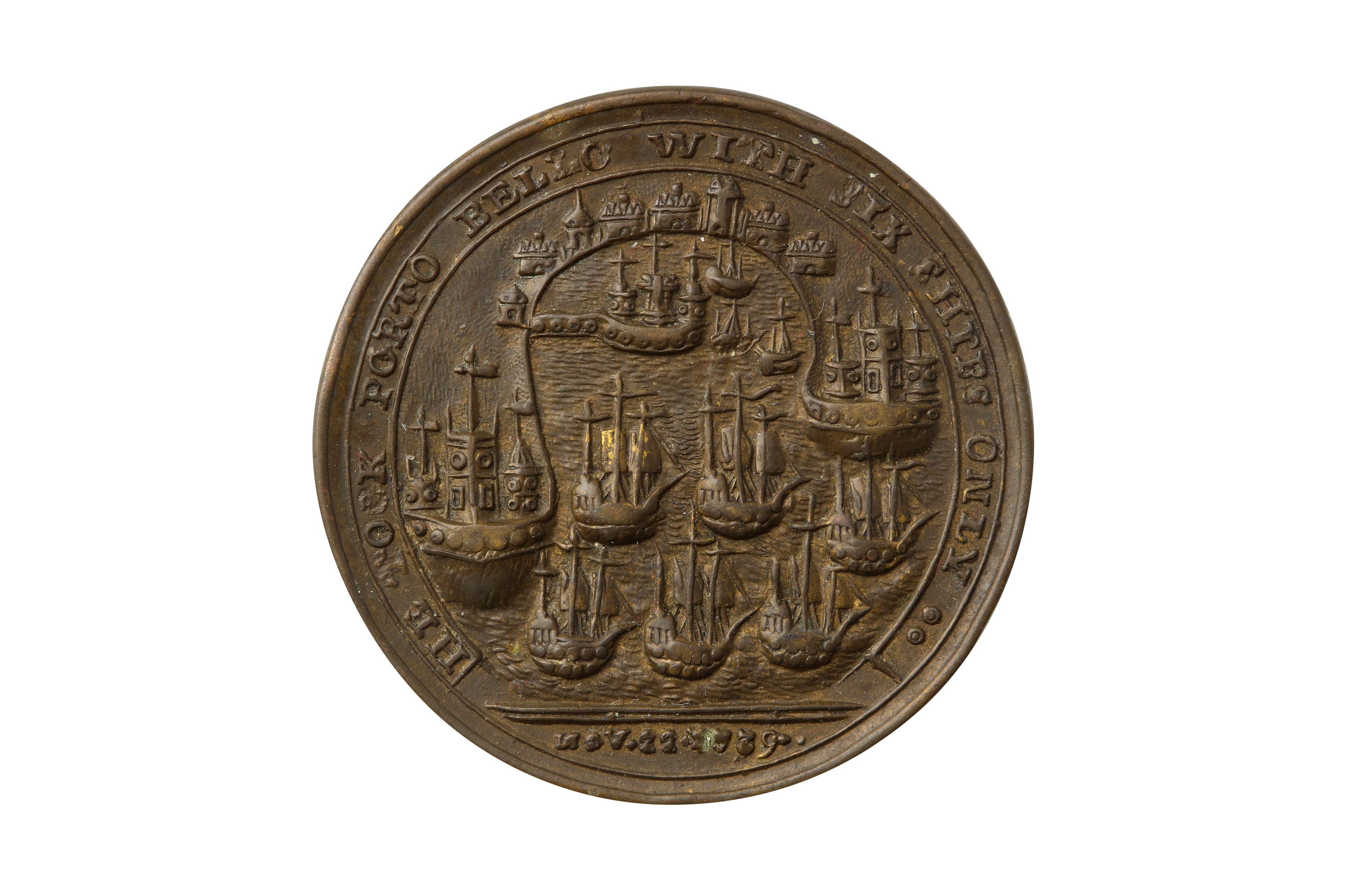 1739 ADMIRAL VERNON PORTO BELLO MEDAL. - Image 2 of 2