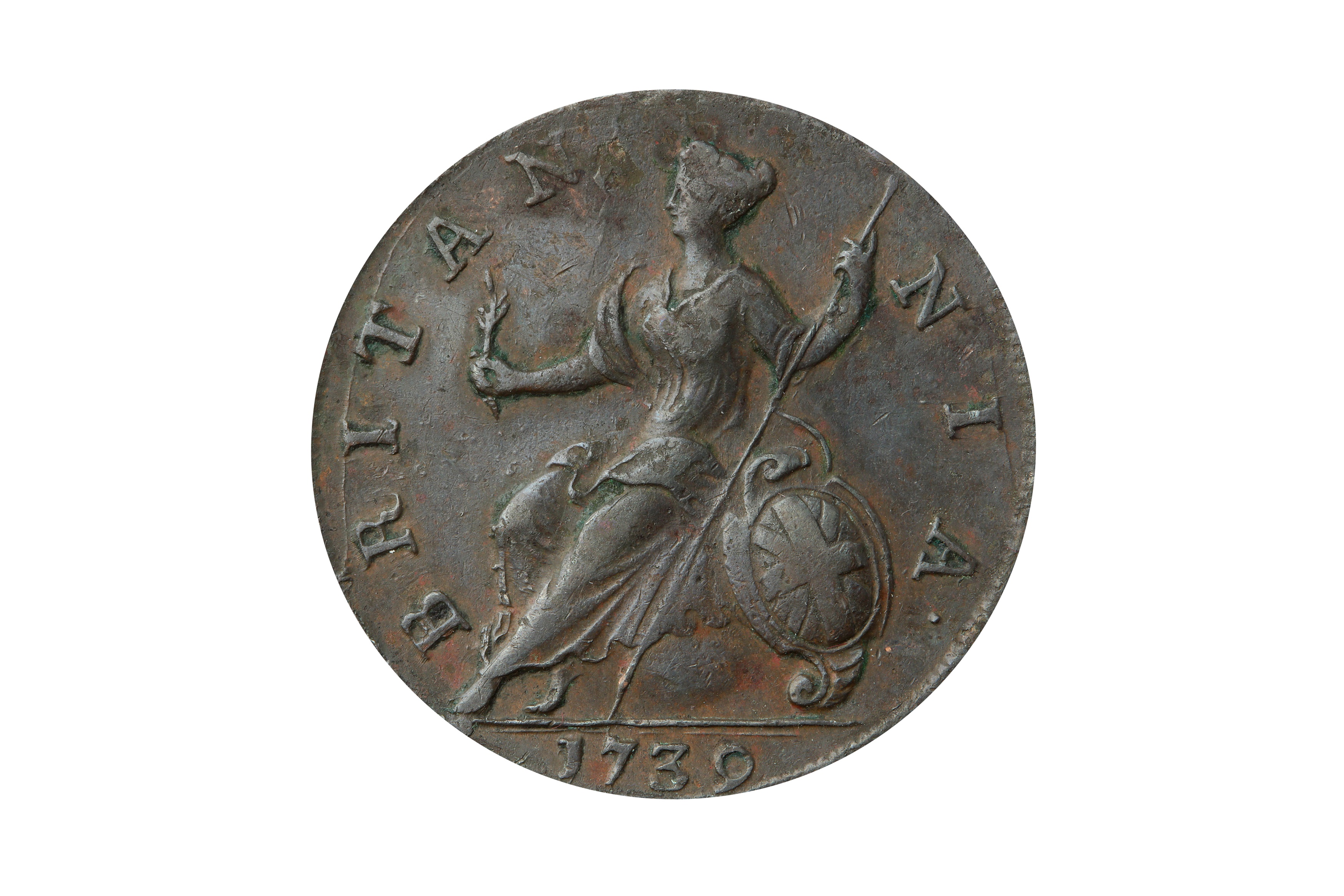 GEORGE II (1727 - 1760), 1739 HALFPENNY. - Image 2 of 2