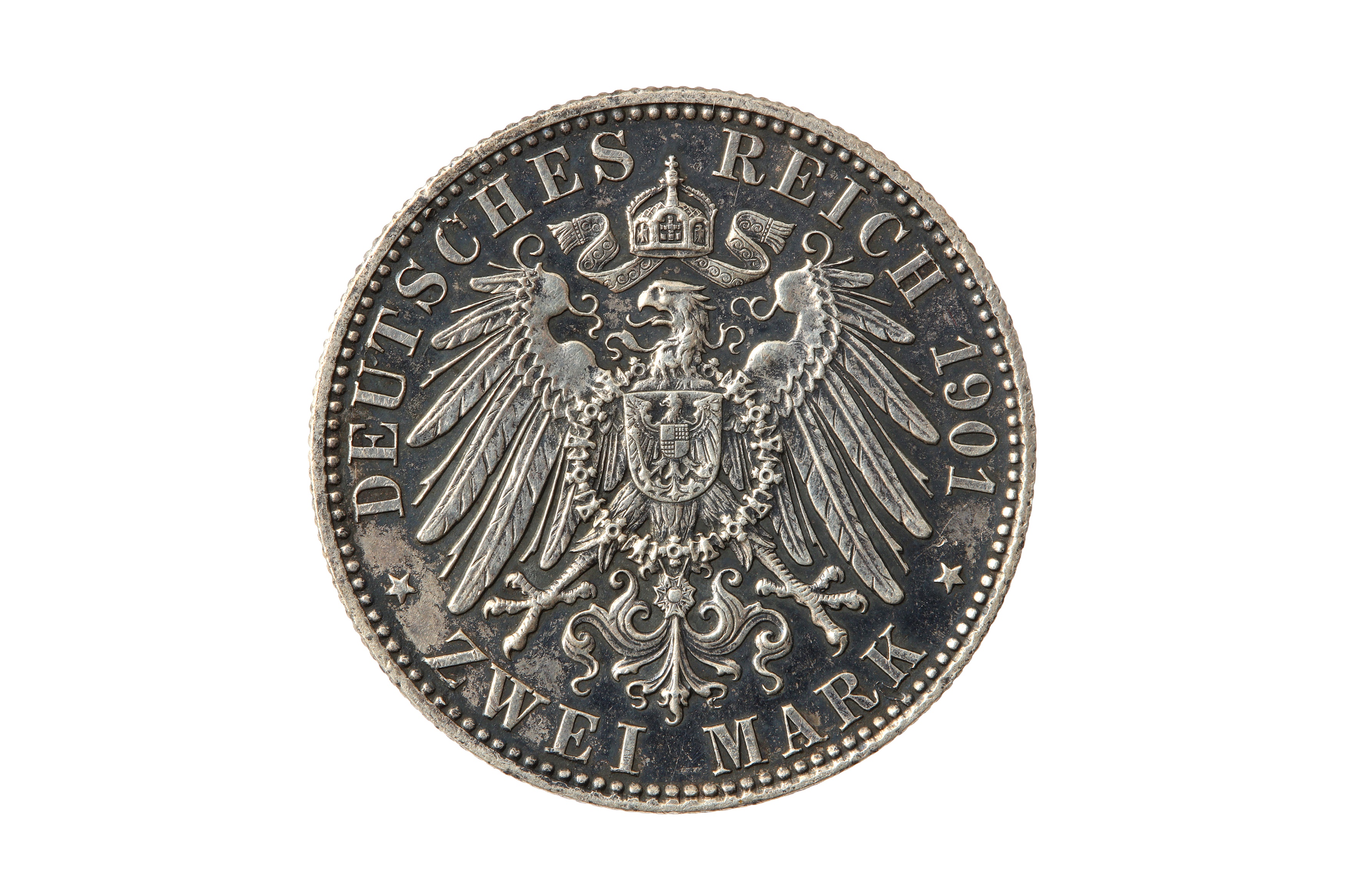 GERMAN STATES, PRUSSIA, WILHELM II (1888 - 1918), 1901-A 2 MARK. - Bild 2 aus 2