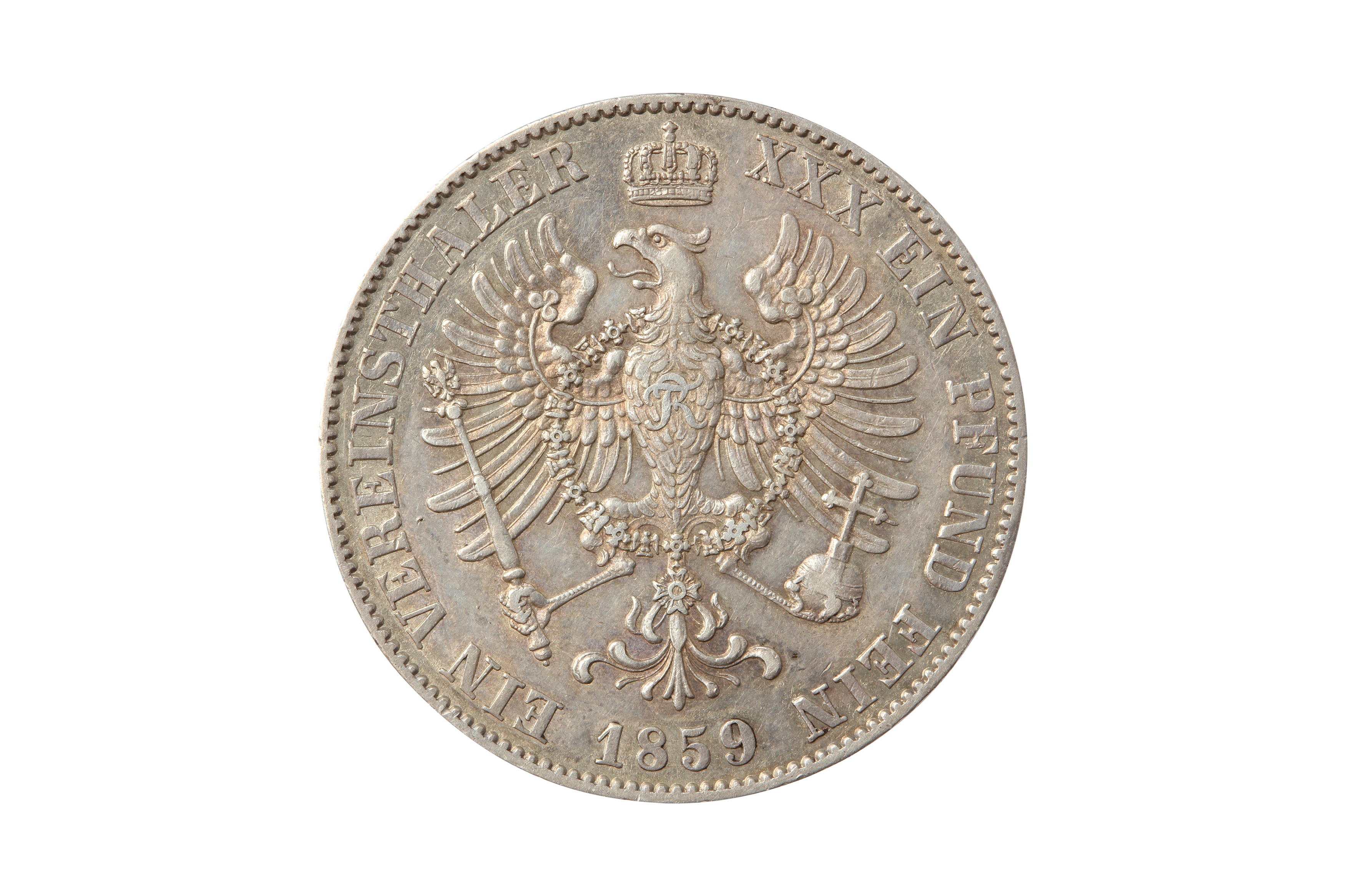 GERMAN STATES, PRUSSIA, FRIEDRICH WILHELM IV (1840 - 1861), 1859-A VEREINSTHALER/THALER. - Image 2 of 2