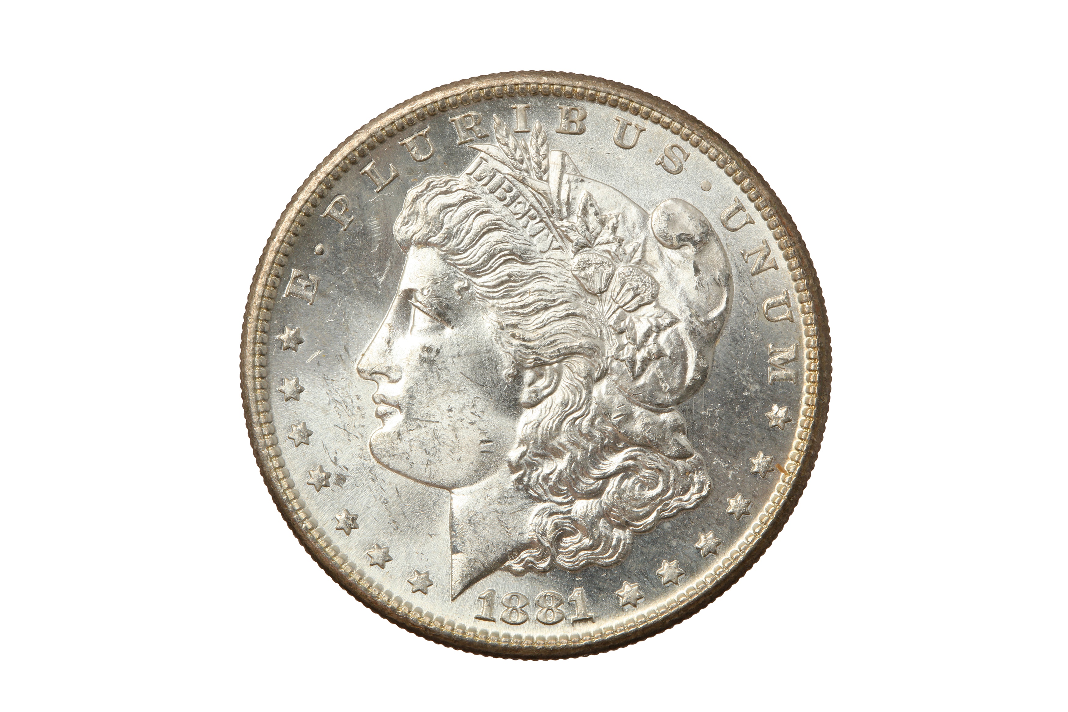 USA, 1881-S MORGAN DOLLAR.