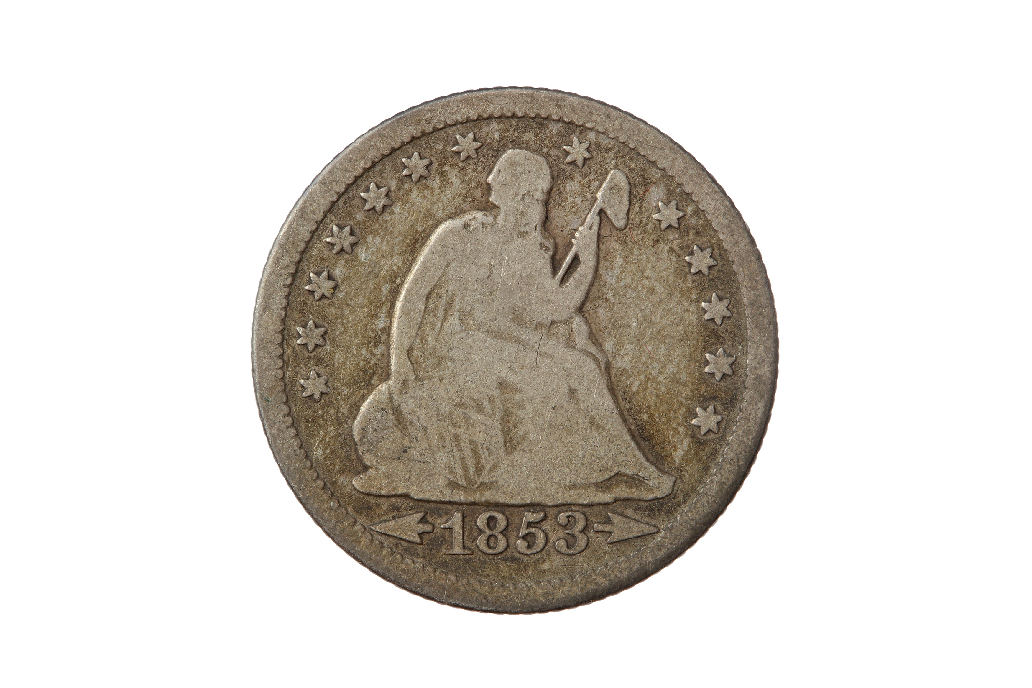 USA, 1853-O 25 CENTS/QUARTER DOLLAR.