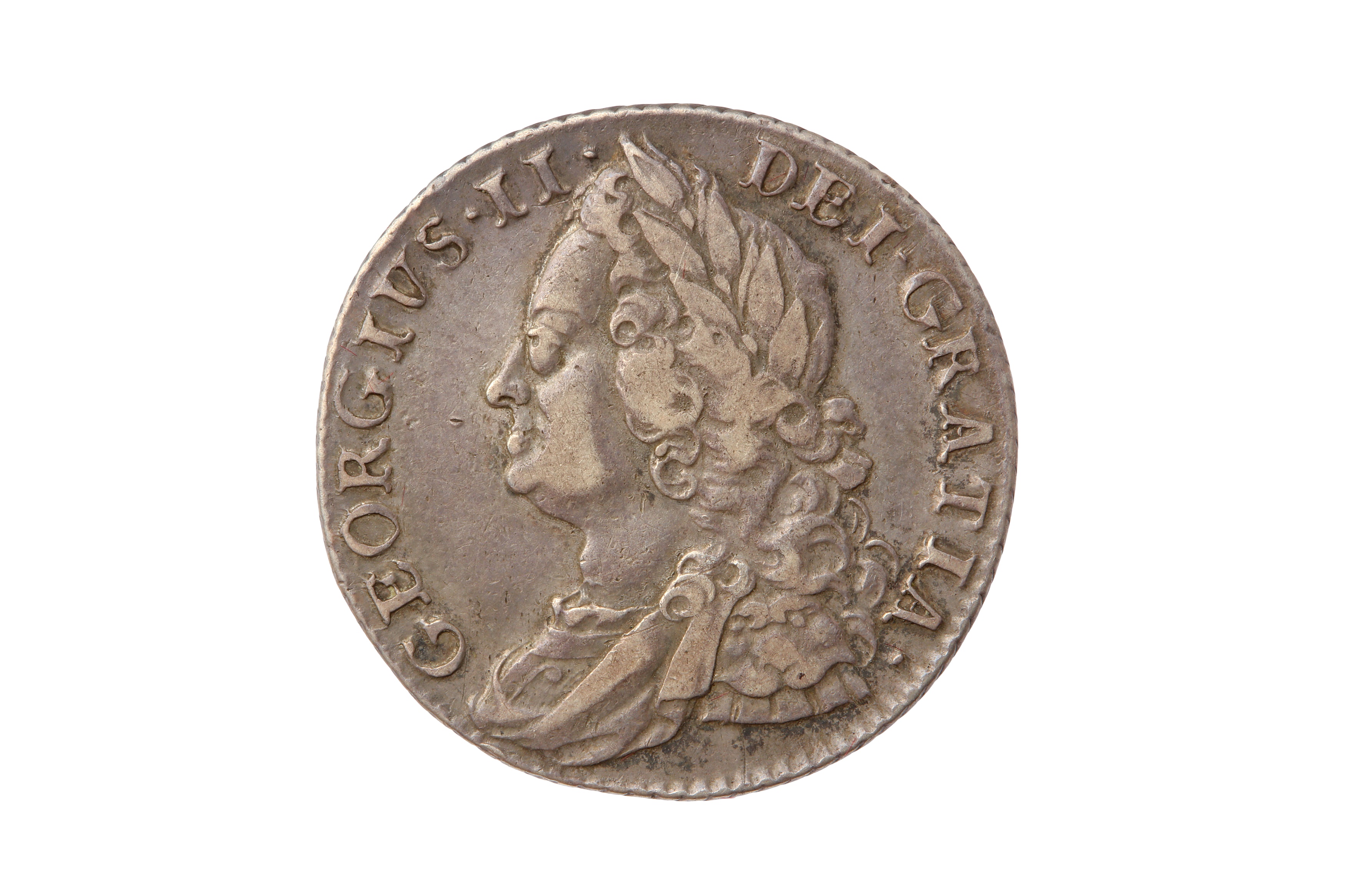 GEORGE II (1727 - 1760), 1750 (WIDE 0) SHILLING.