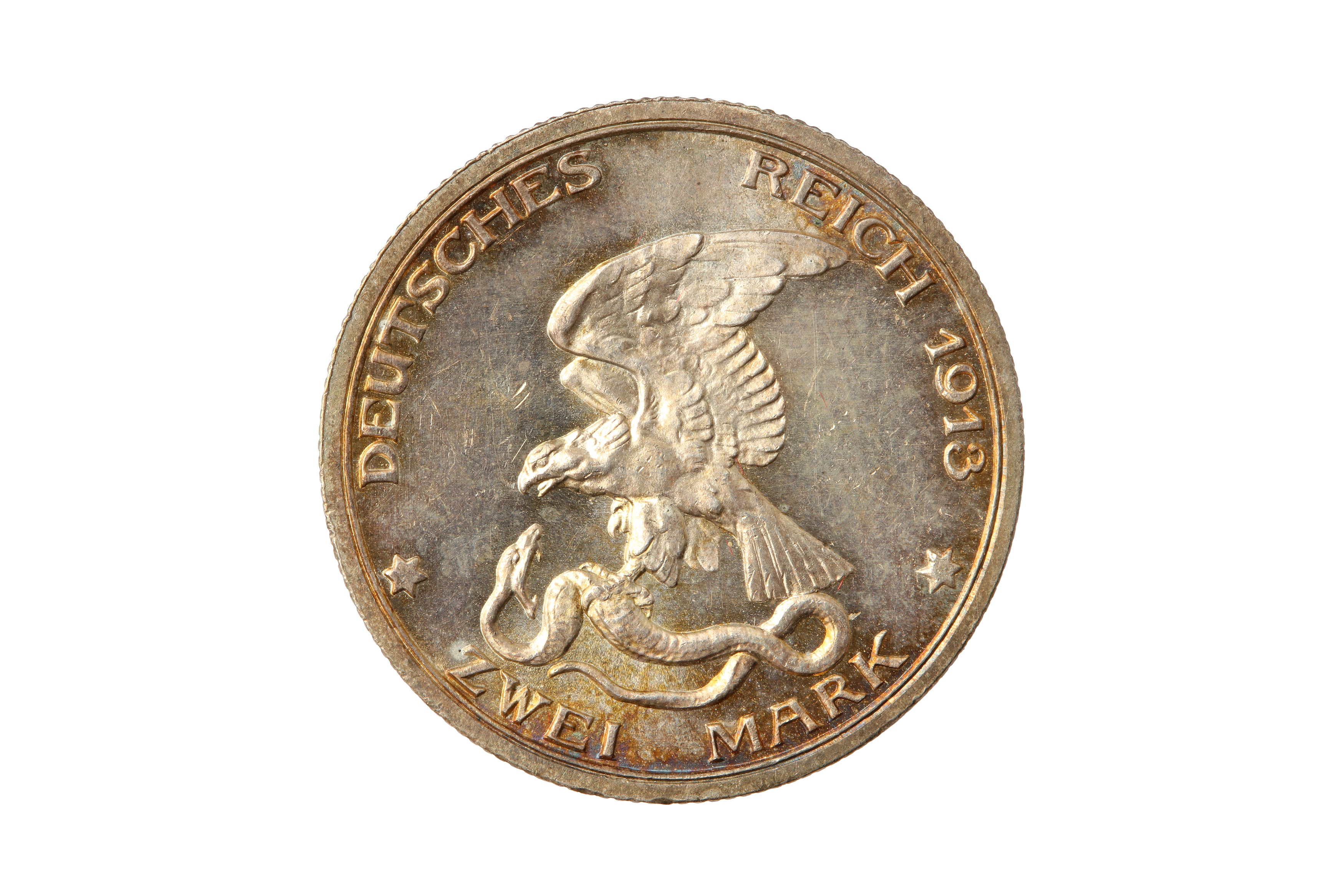 GERMAN STATES, KINGDOM OF PRUSSIA, WILHELM II (1888 - 1918), 1913 2 MARK. - Image 2 of 2