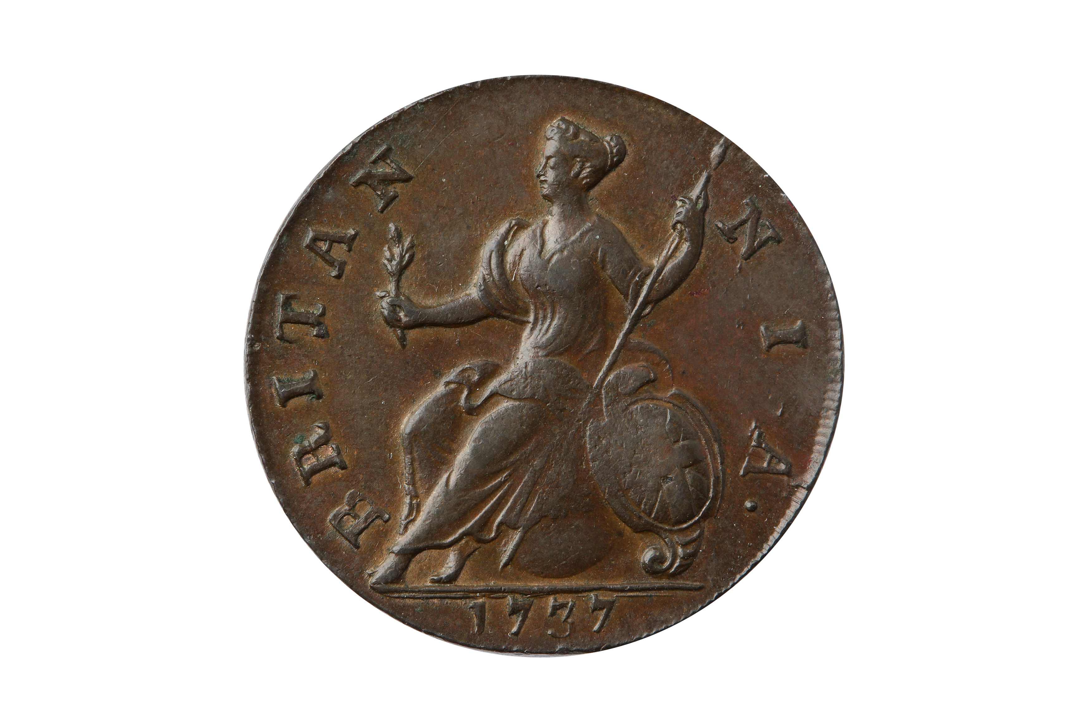 GEORGE II (1727 - 1760), 1737 HALFPENNY. - Image 2 of 2