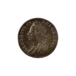 GEORGE II (1727 - 1760), 1757 SIXPENCE.