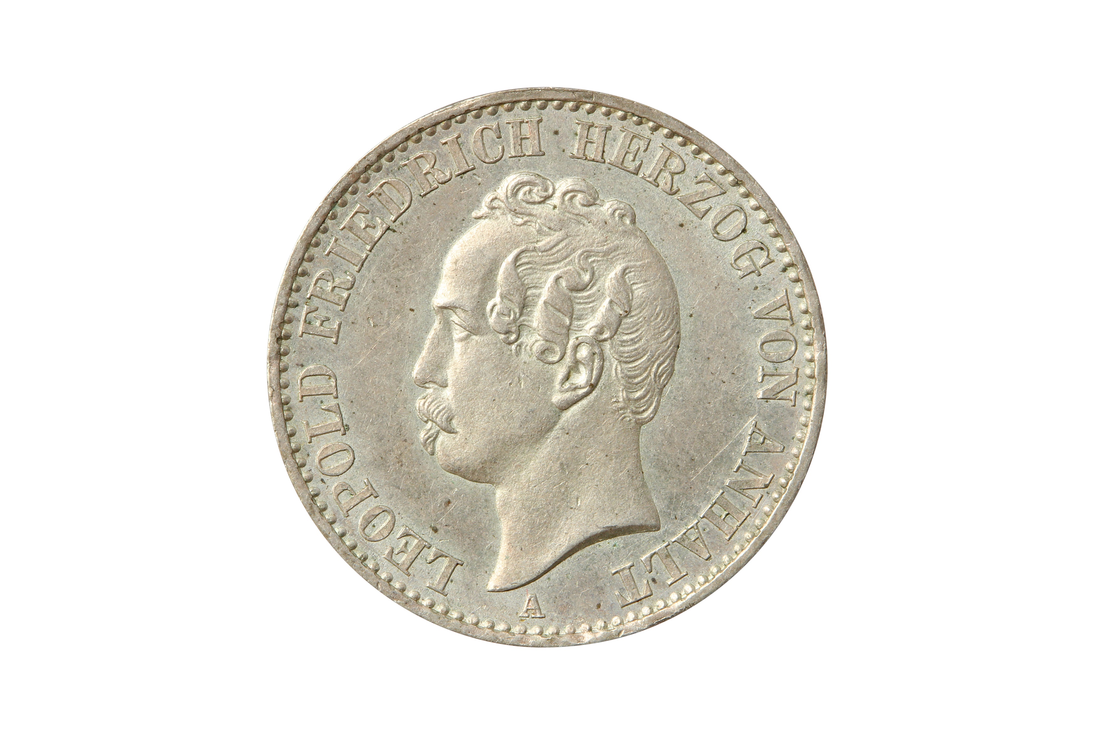 GERMAN STATES, ANHALT-DESSAU, LEOPOLD IV FREDERICK (1817-1871), 1865 1/6 THALER.