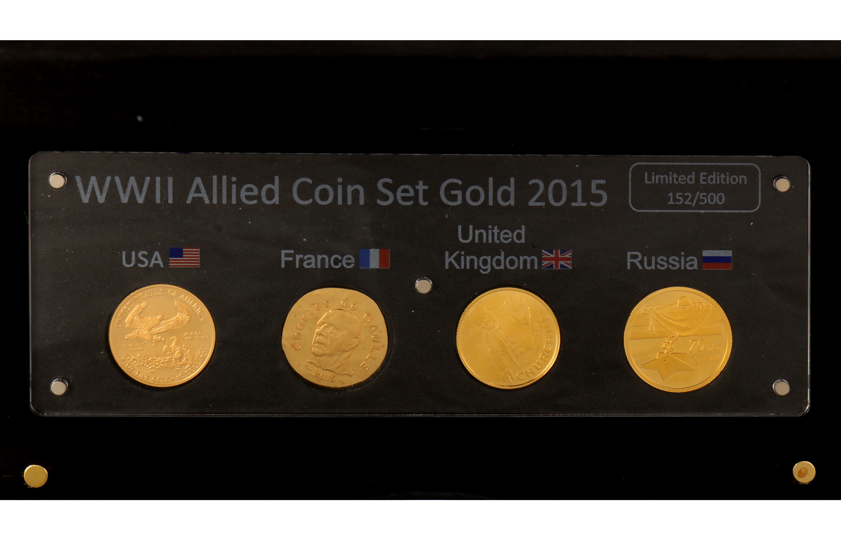 WORLD GOLD 'WORLD WAR II ALLIES' FOUR COIN SET