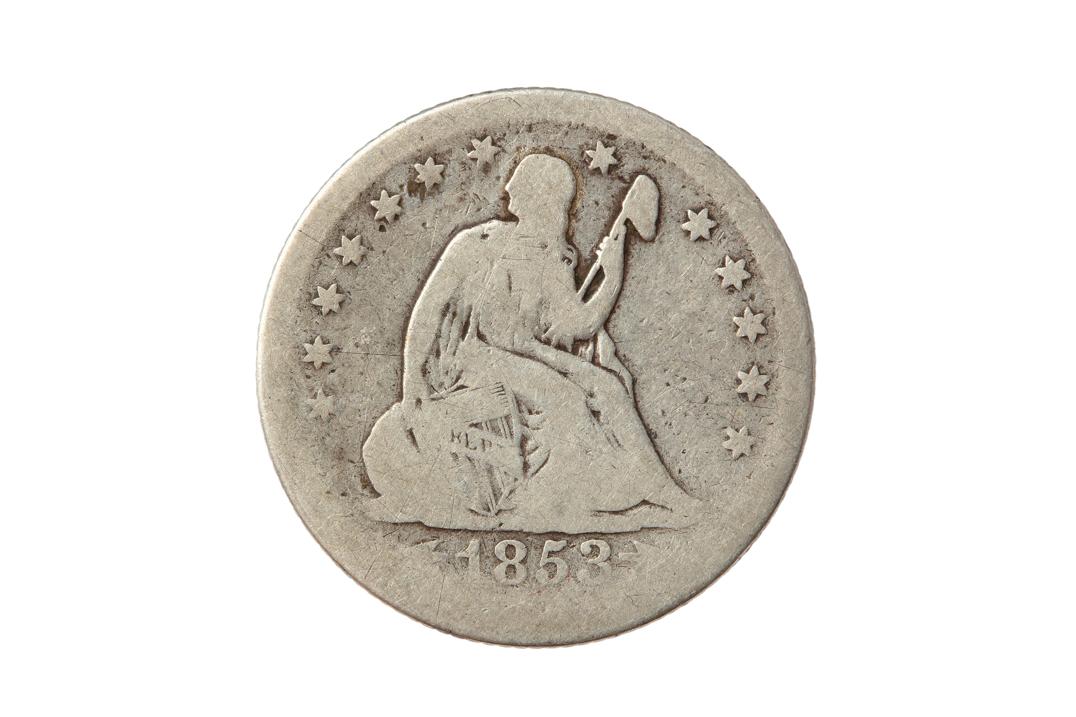 USA, 1853-O 25 CENTS/QUARTER DOLLAR.
