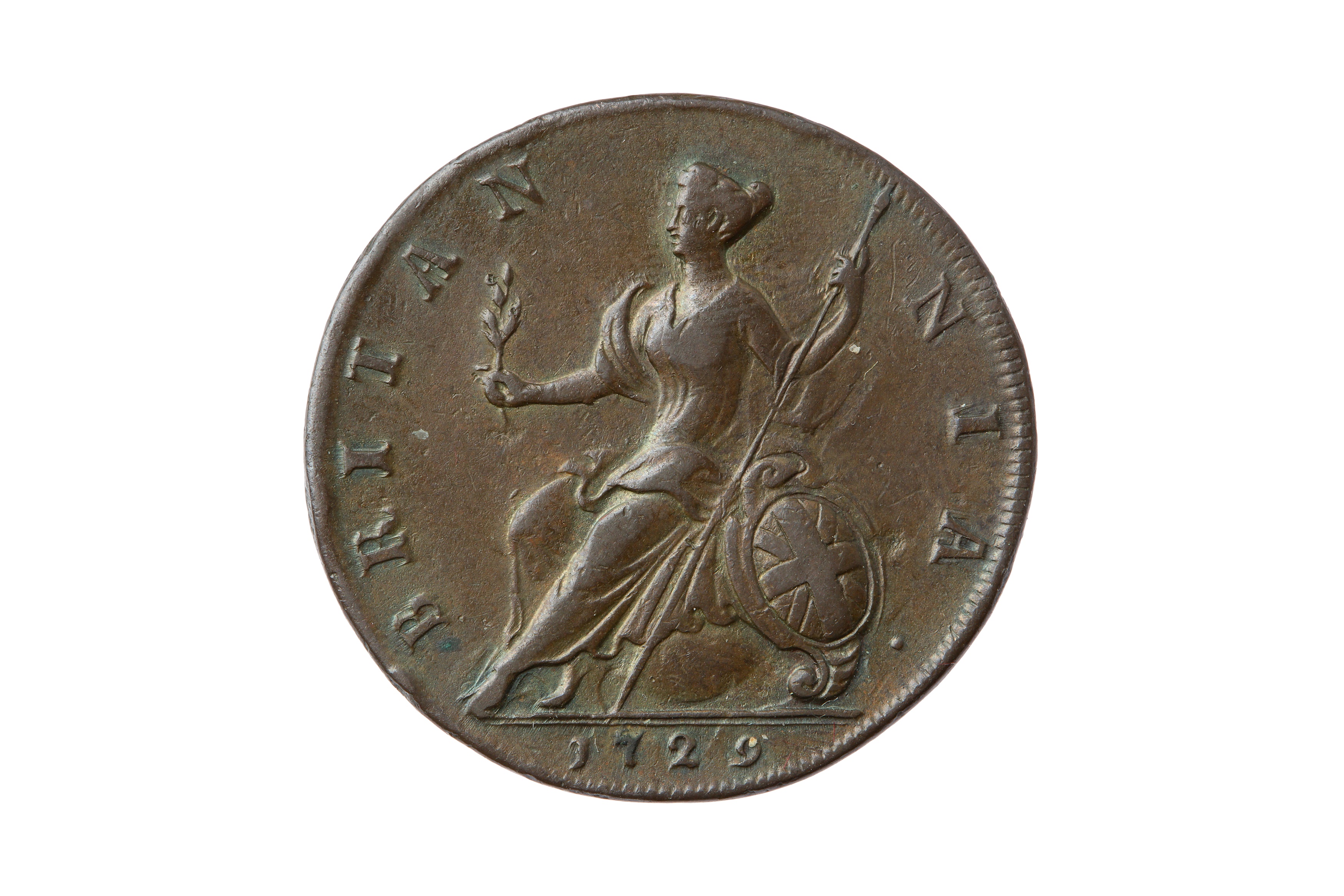 GEORGE II (1727 - 1760), 1729 HALFPENNY. - Image 2 of 2