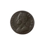 GEORGE II (1727 - 1760), 1744 HALFPENNY.