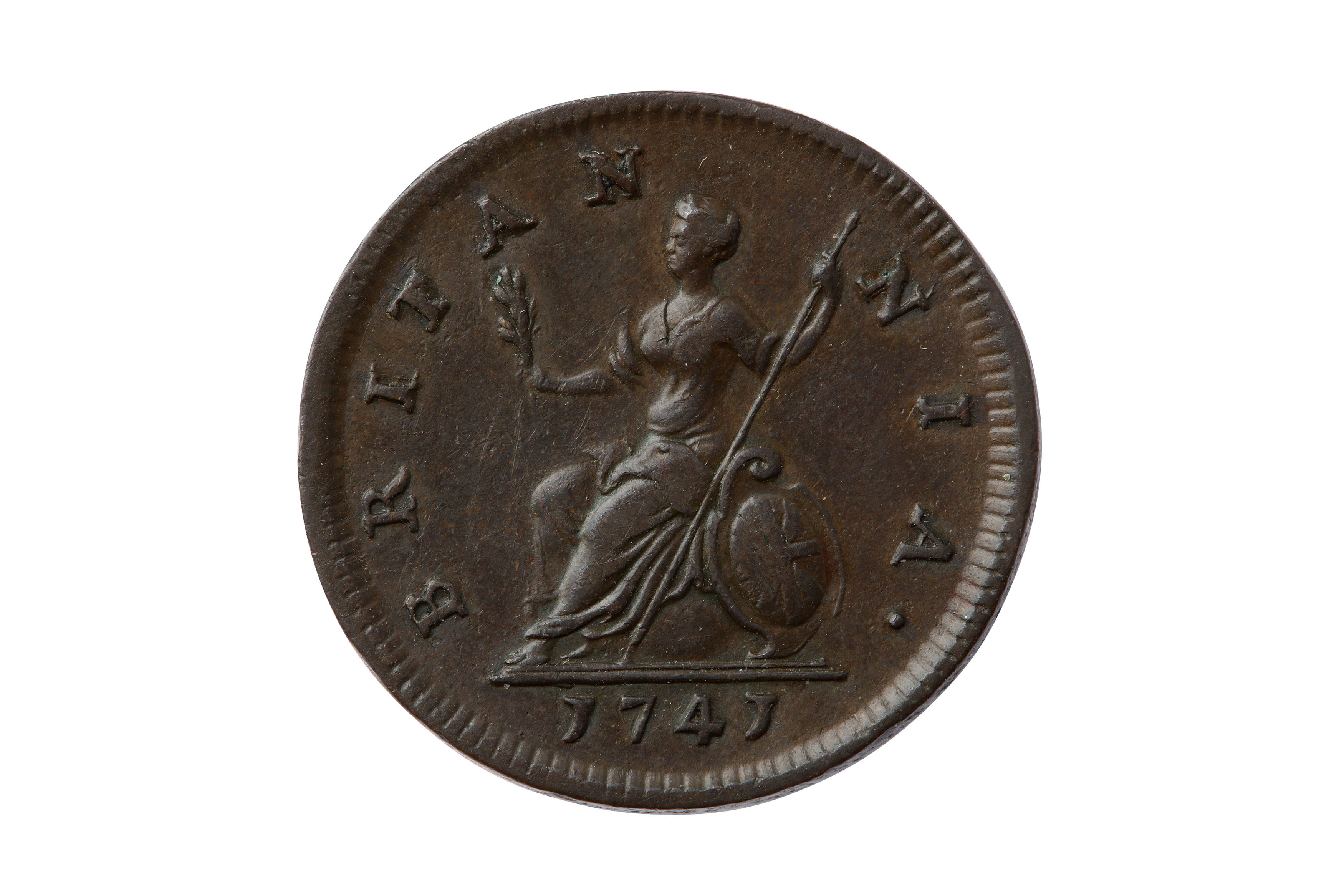 GEORGE II (1727 - 1760), 1741 FARTHING. - Bild 2 aus 2