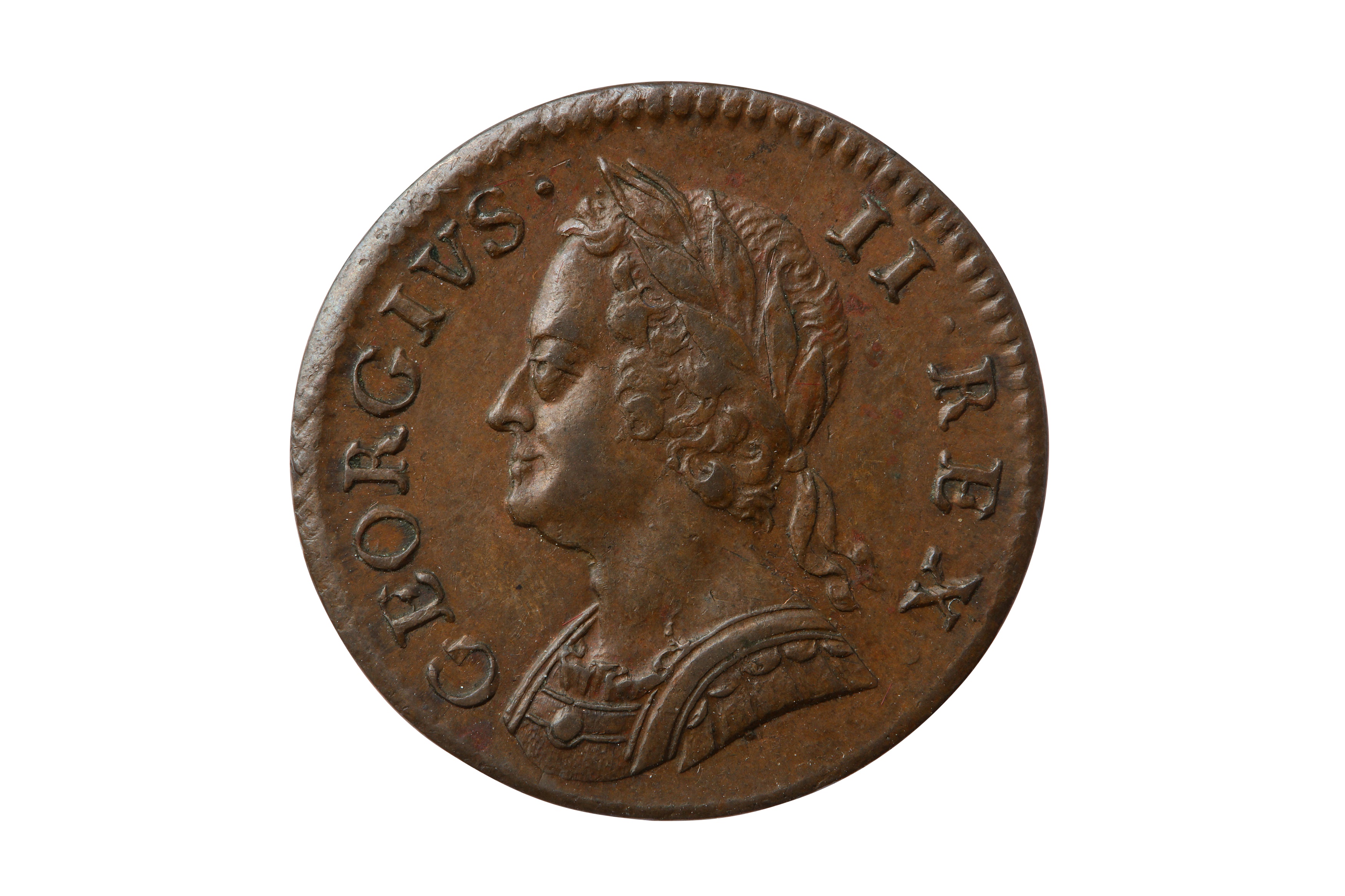 GEORGE II (1727 - 1760), 1754 FARTHING.