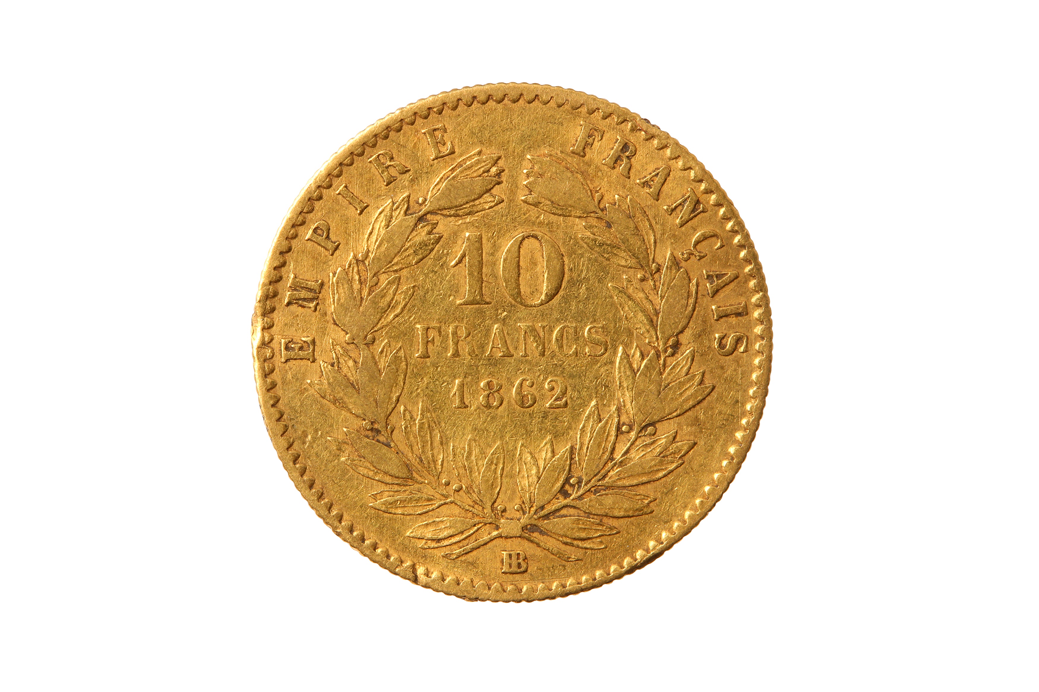 FRANCE, NAPOLEON III (1852 - 1870), 1862-BB 10 FRANCS. - Bild 2 aus 2