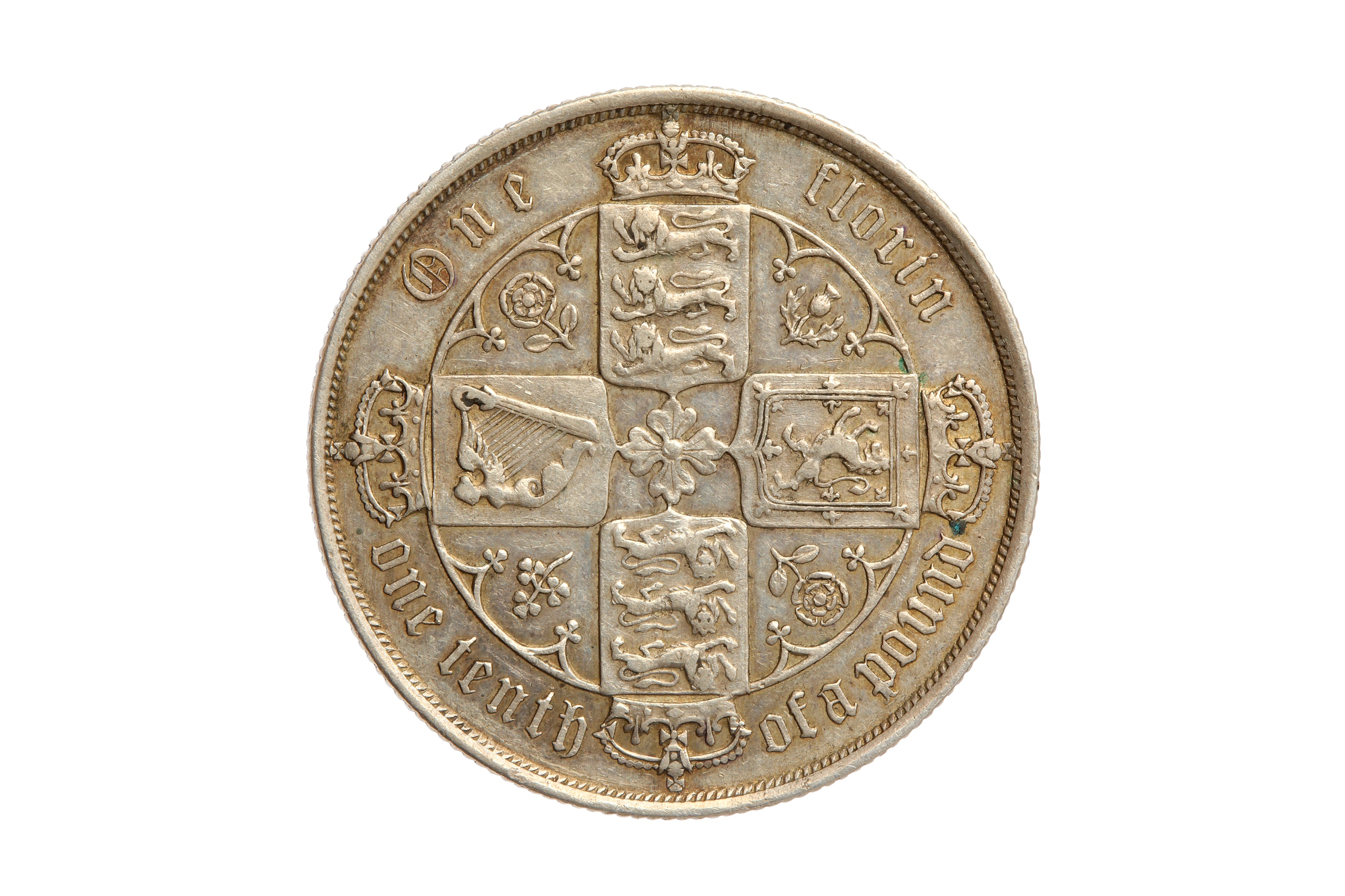 VICTORIA (1837 - 1901), 1886 'GOTHIC' FLORIN. - Image 2 of 2