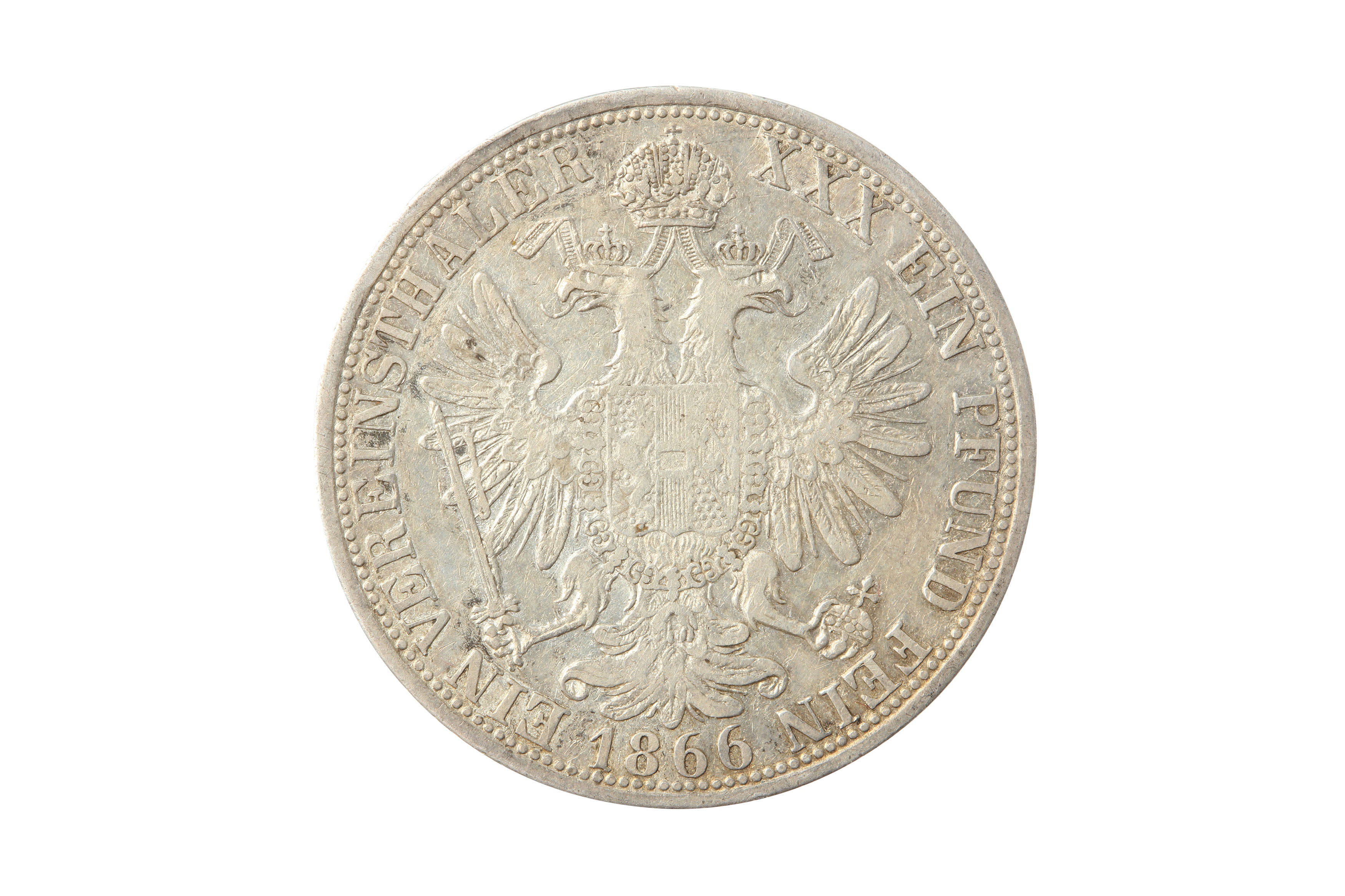 AUSTRIAN EMPIRE, FRANZ JOSEPH I (1848 - 1916), 1866-A VEREINSTHALER/THALER. - Image 2 of 2