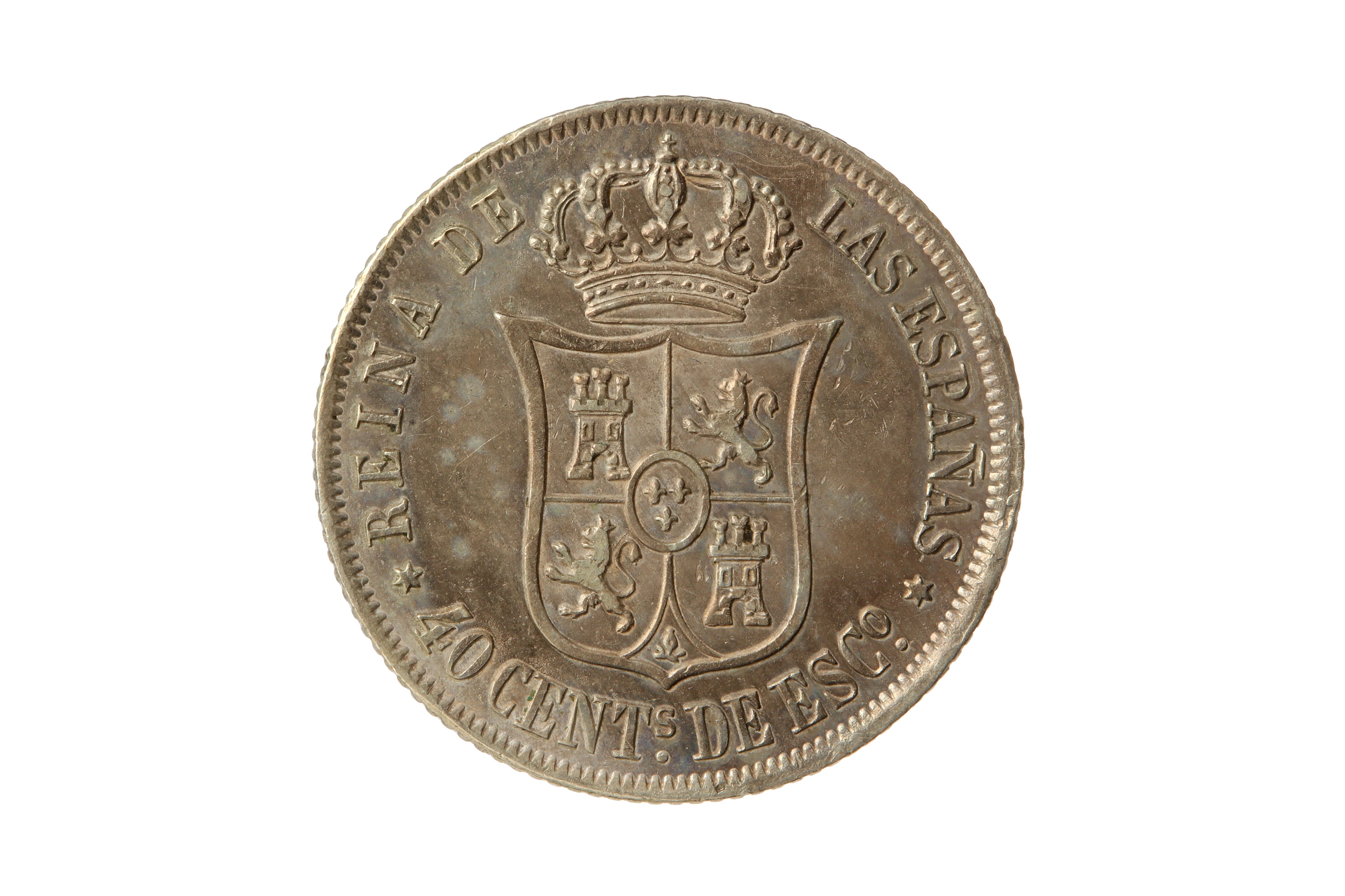 SPAIN, ISABELLA II (1833-1868) 1866 M 40 CENTIMES. - Bild 2 aus 2