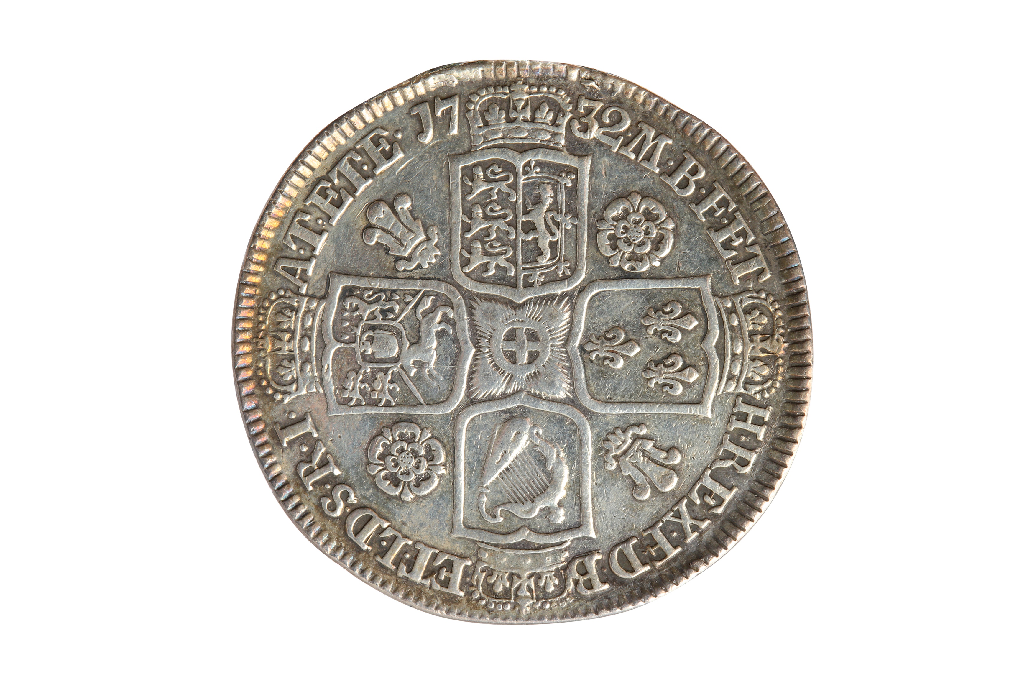 GEORGE II (1727 - 1760), 1732 HALFCROWN. - Image 2 of 2