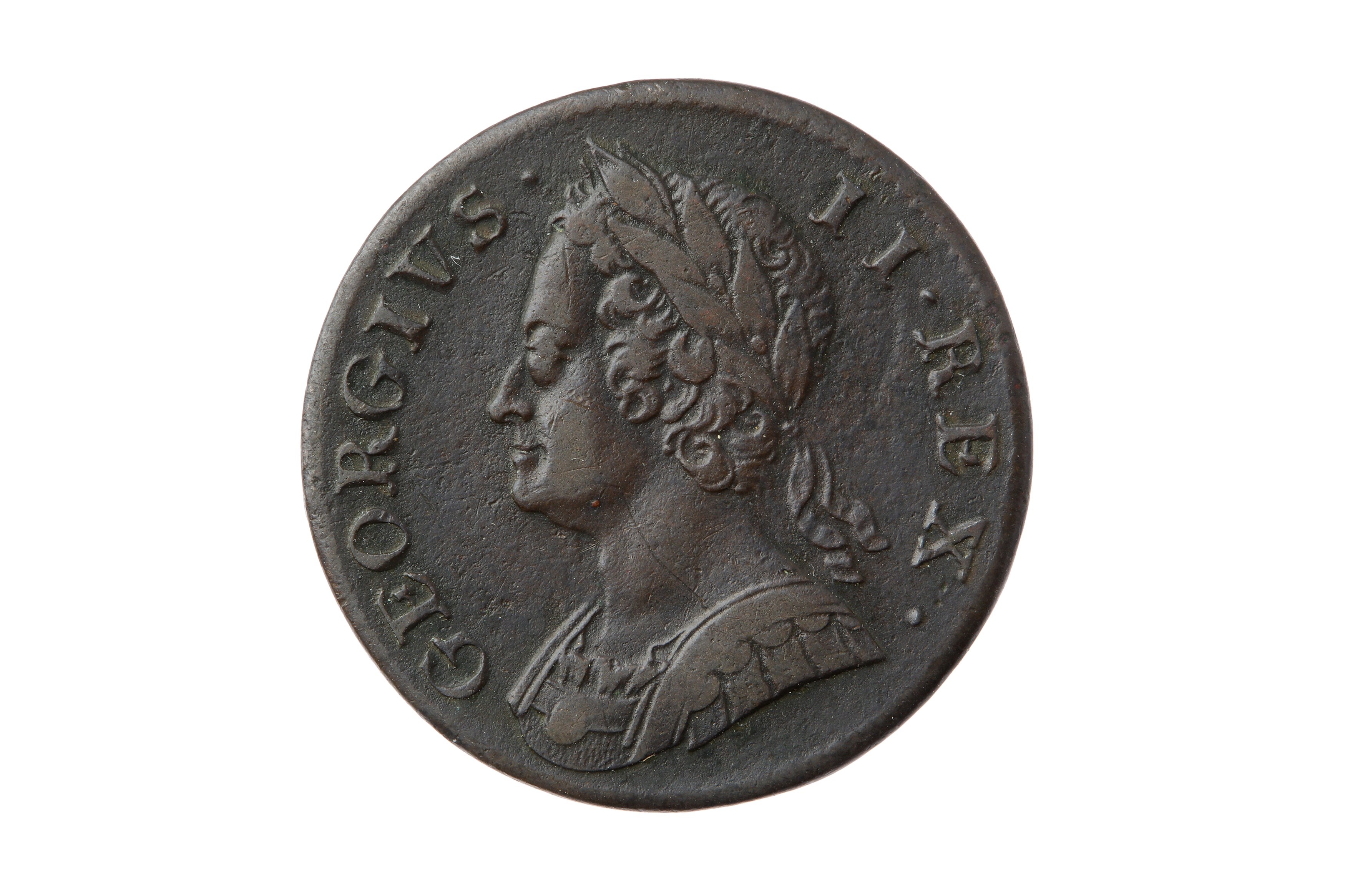 GEORGE II (1727 - 1760), 1752 HALFPENNY.