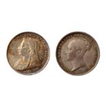 VICTORIA (1837 - 1901), 1840, 1901 SIXPENCES (2X COINS).