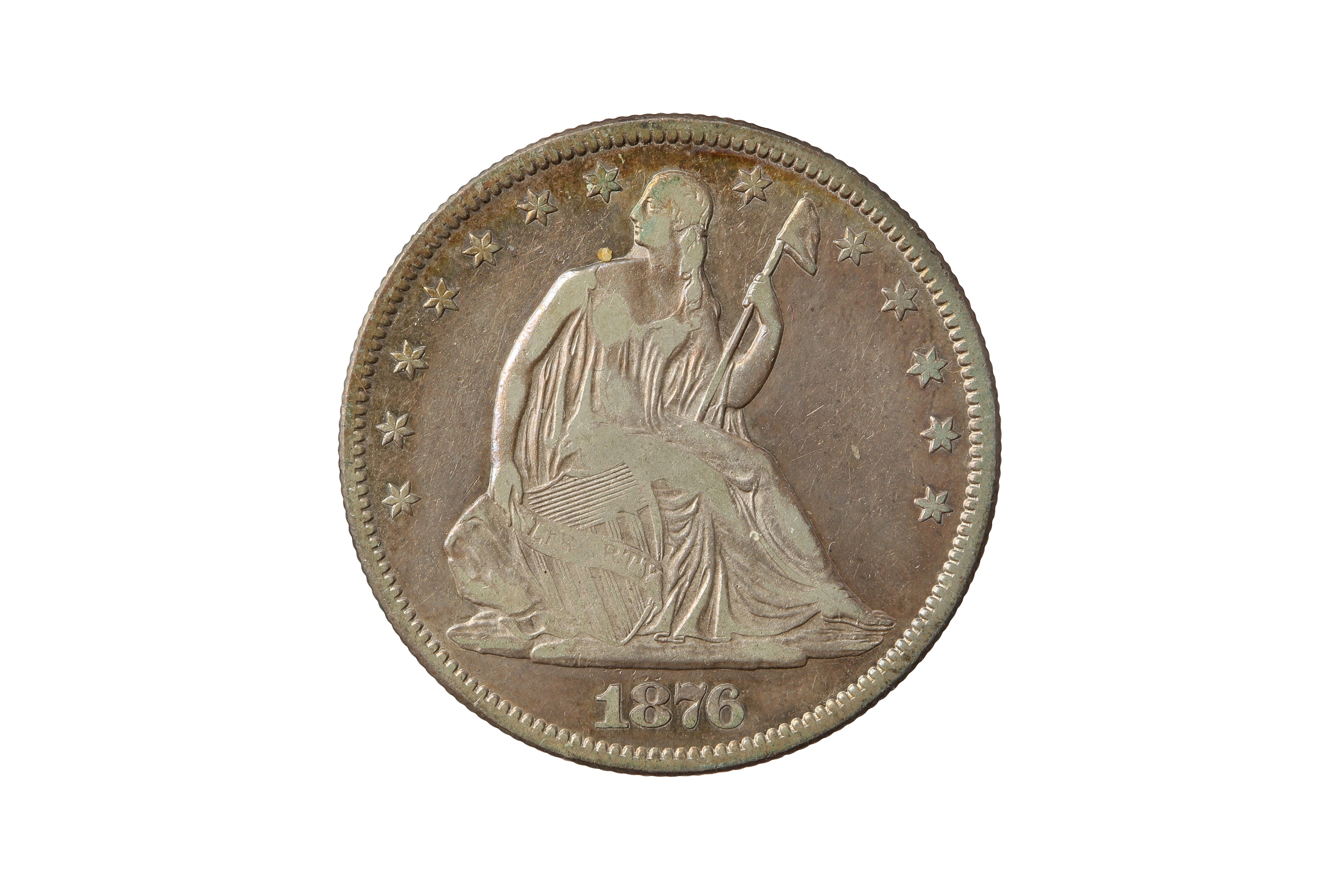 USA, 1876-CC 50 CENTS/HALF DOLLAR.