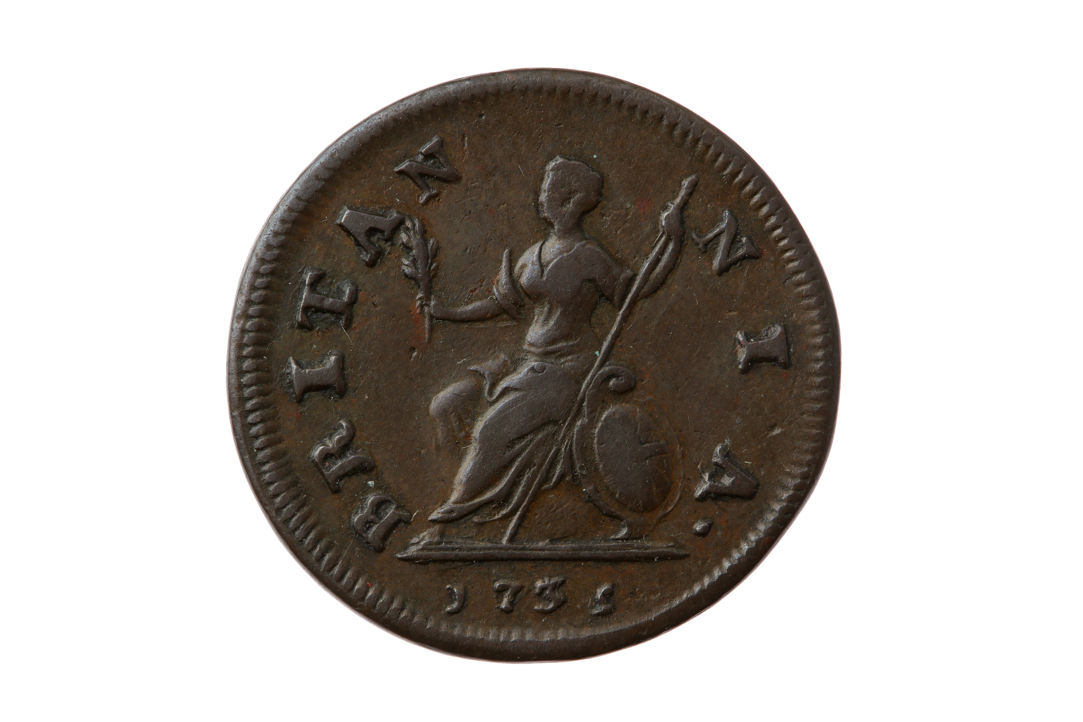 GEORGE II (1727 - 1760), 1735 FARTHING. - Bild 2 aus 2