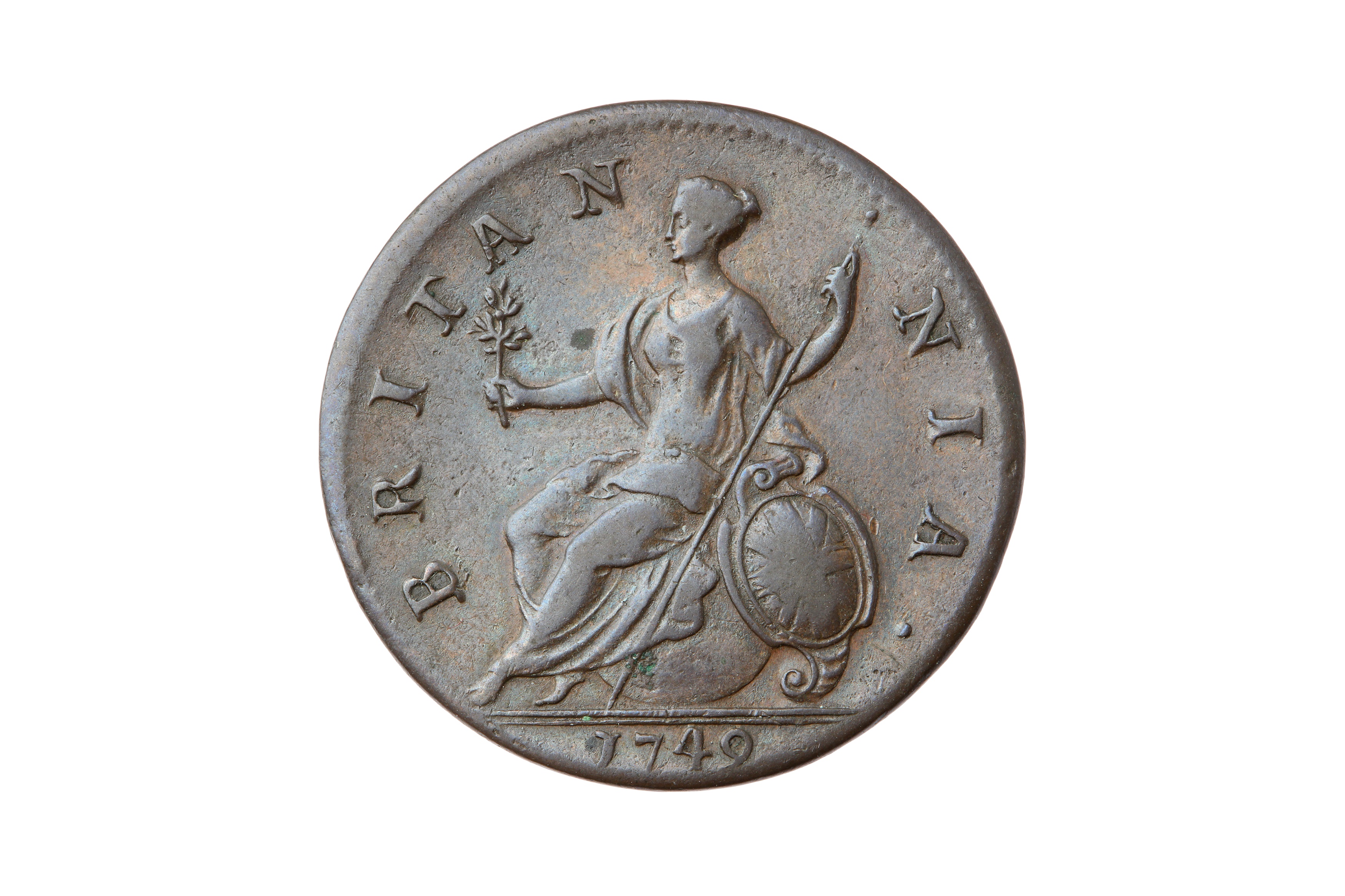 GEORGE II (1727 - 1760), 1749 HALFPENNY. - Image 2 of 2