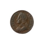 GEORGE II (1727 - 1760), 1750 HALFPENNY.