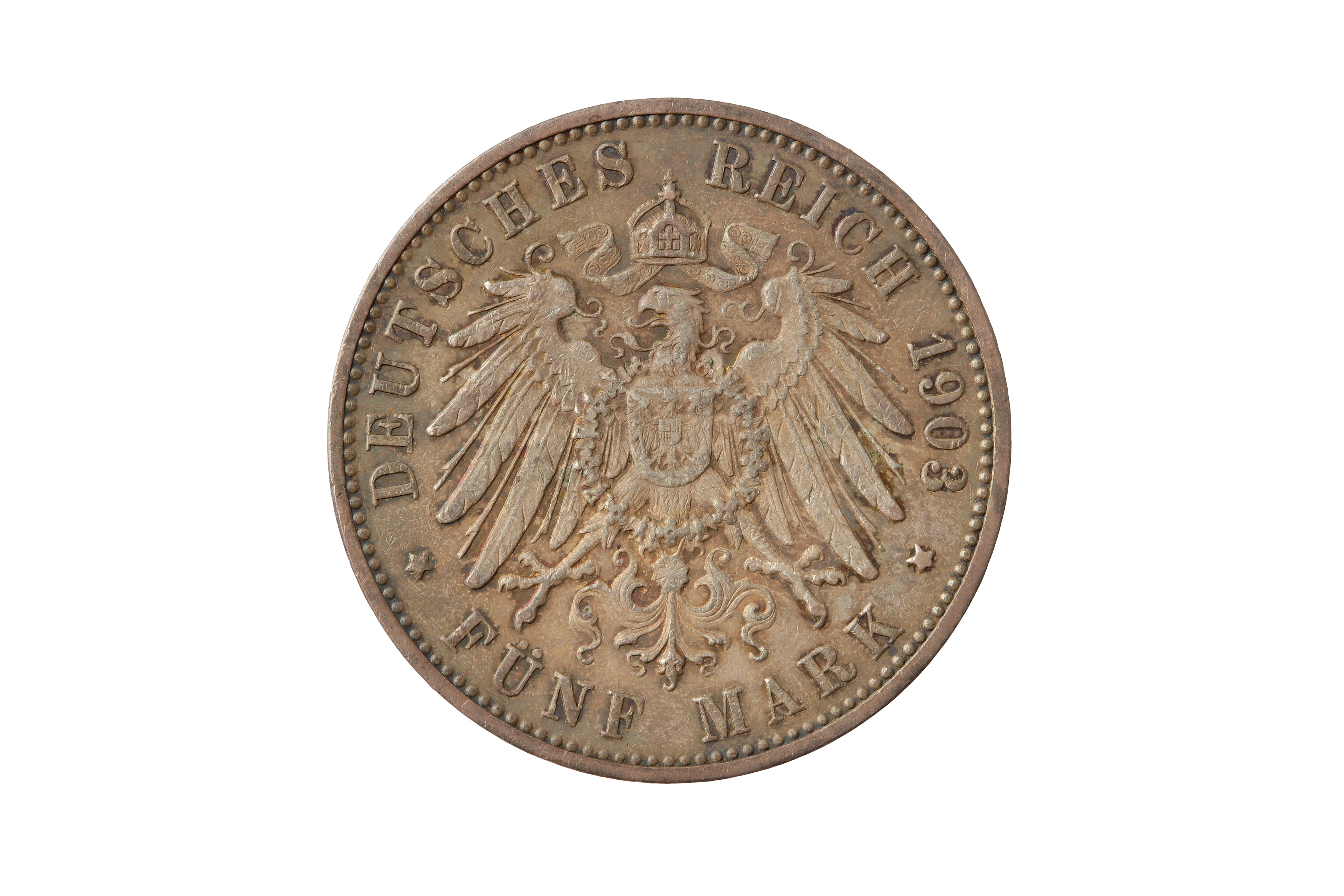 GERMAN STATES, WURTTEMBERG, WILHELM II (1893 - 1918), 1903-F 5 MARK. - Bild 2 aus 2