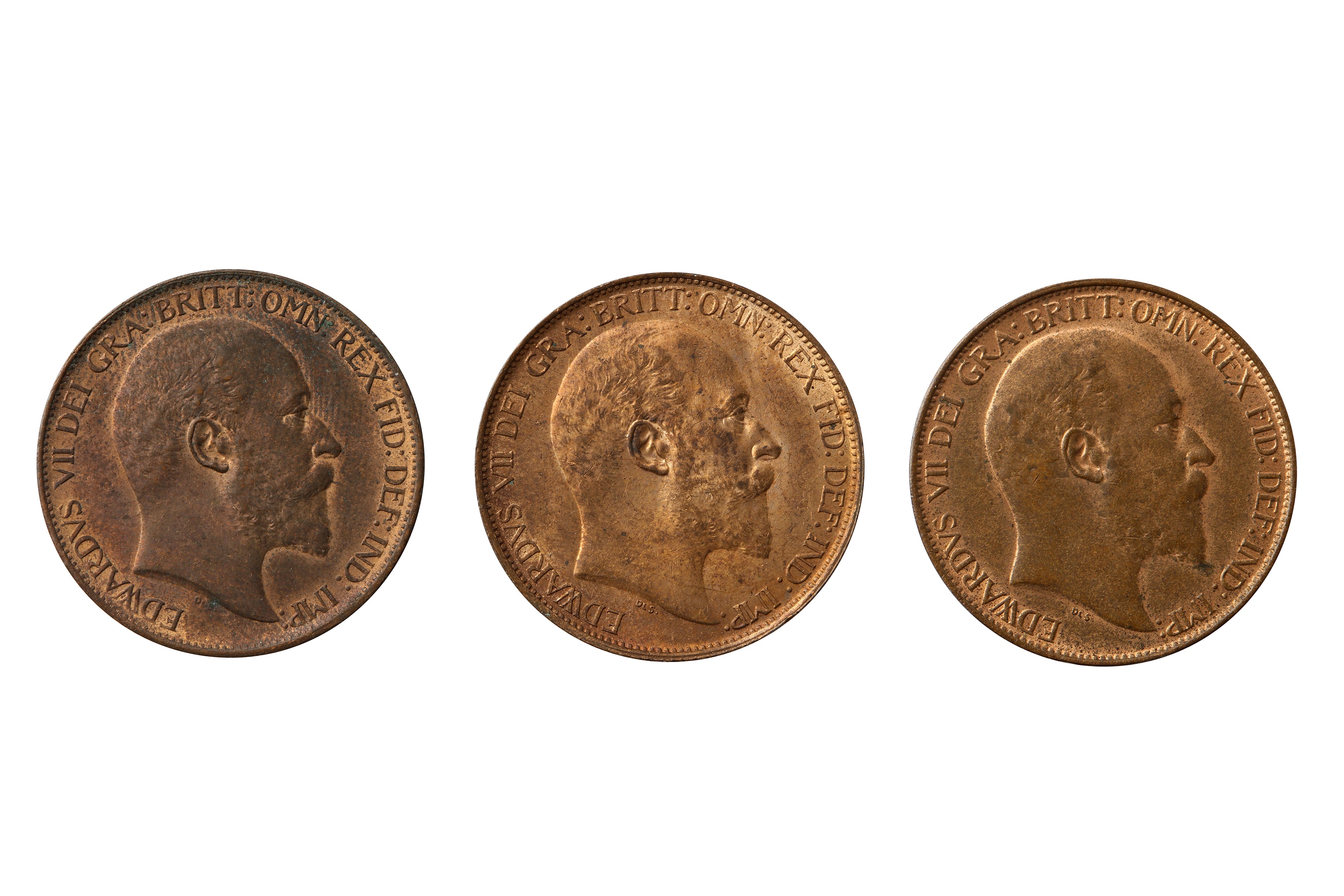 EDWARD VII (1901 - 1910), 1902, 1905, 1909 HALFPENNIES.