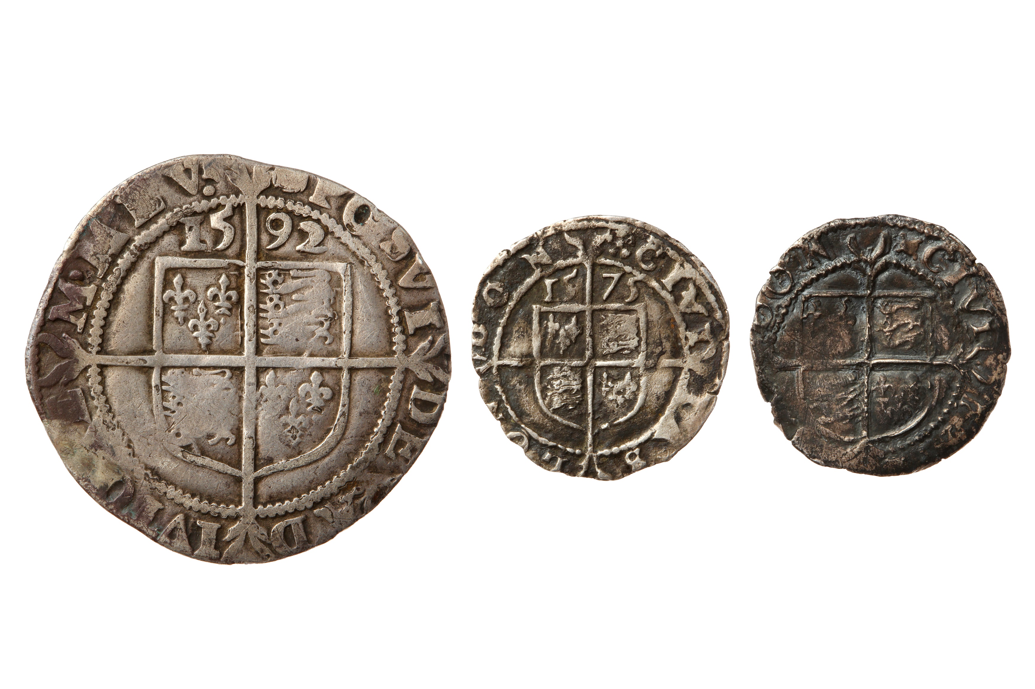 ELIZABETH I (1558 - 1603), 3X COINS - Bild 2 aus 2