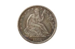 USA, 1861-O 50 CENTS/HALF DOLLAR. CONFEDERATE ISSUE -  BISECTED DATE, WB-103.