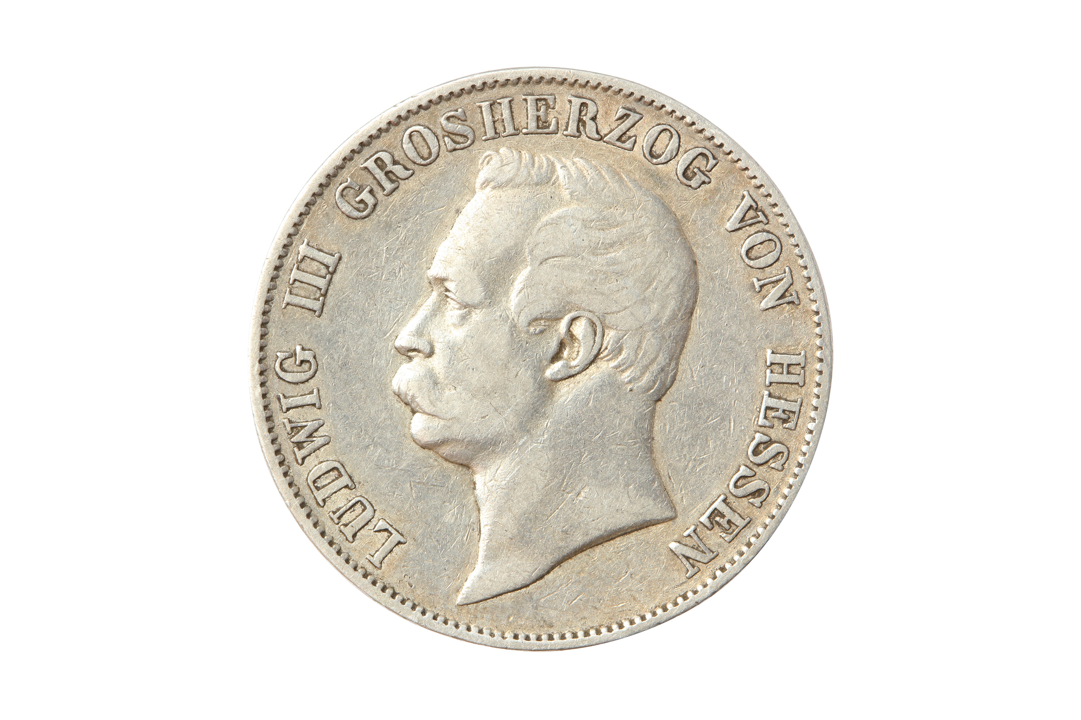 GERMAN STATES, HESSEN-DARMSTADT, LUDWIG III (1848 - 1877) 1862 VEREINSTHALER/THALER.