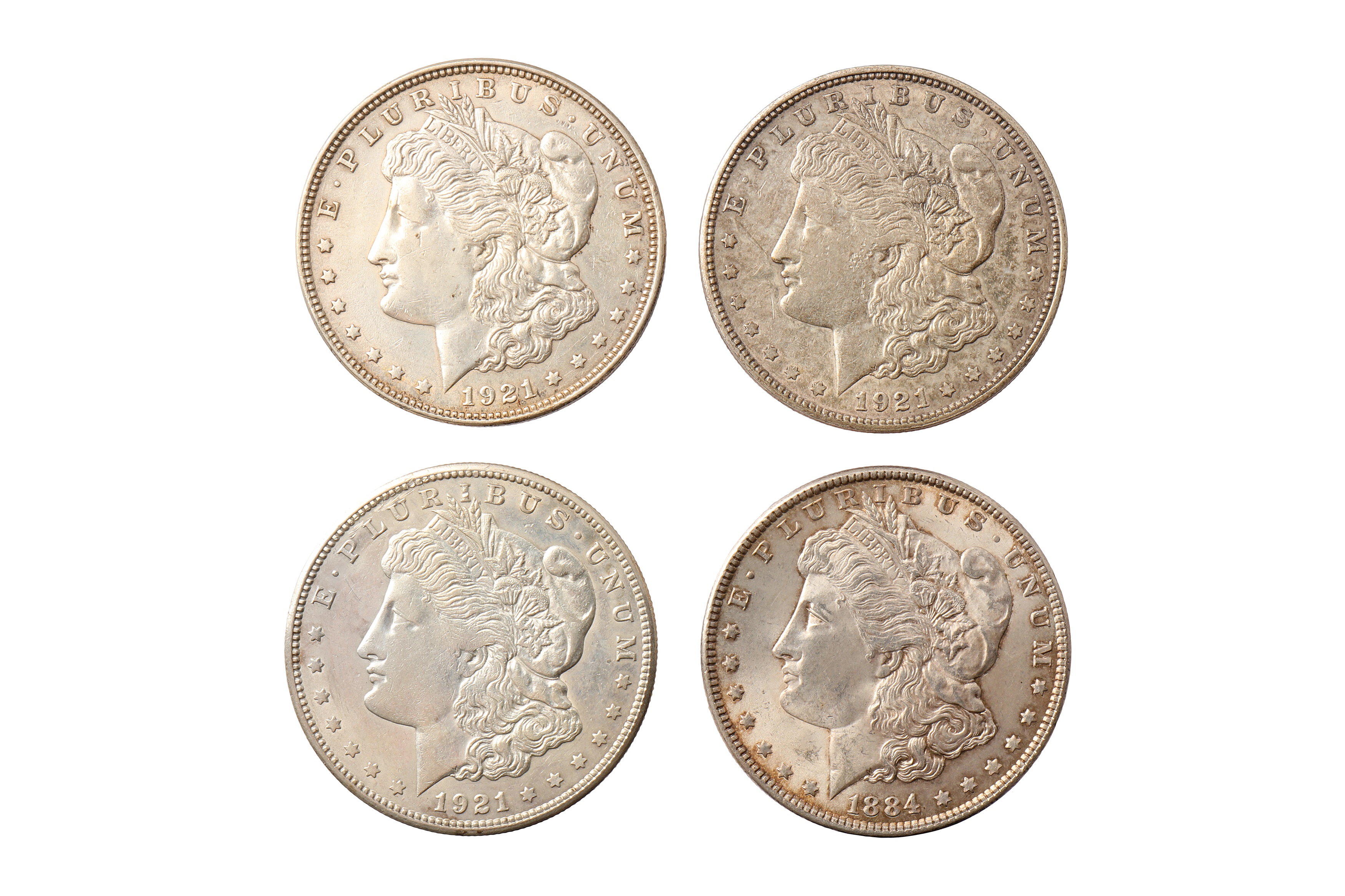 USA, 4X MORGAN DOLLARS