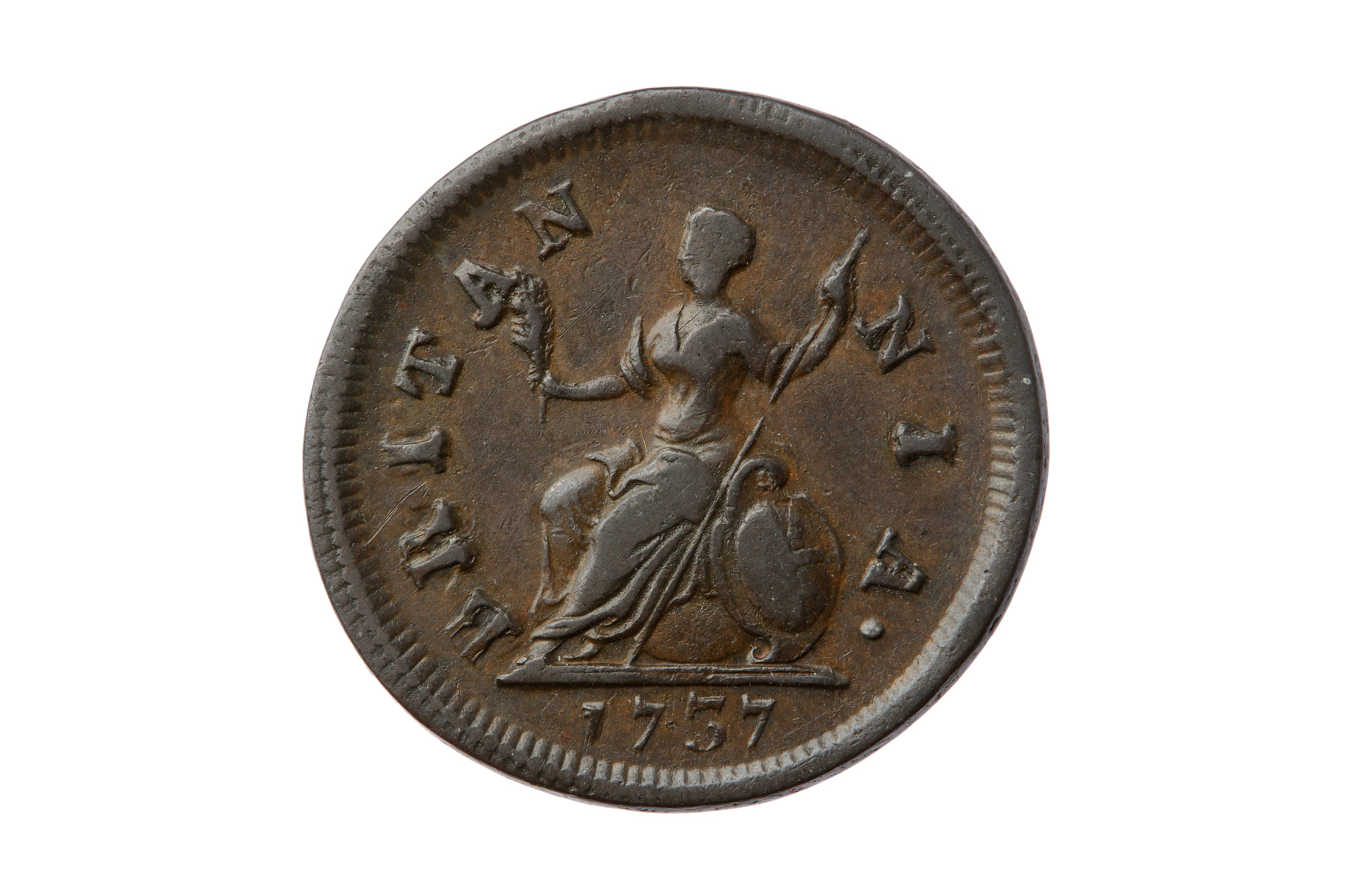 GEORGE II (1727 - 1760), 1737 FARTHING. - Image 2 of 2