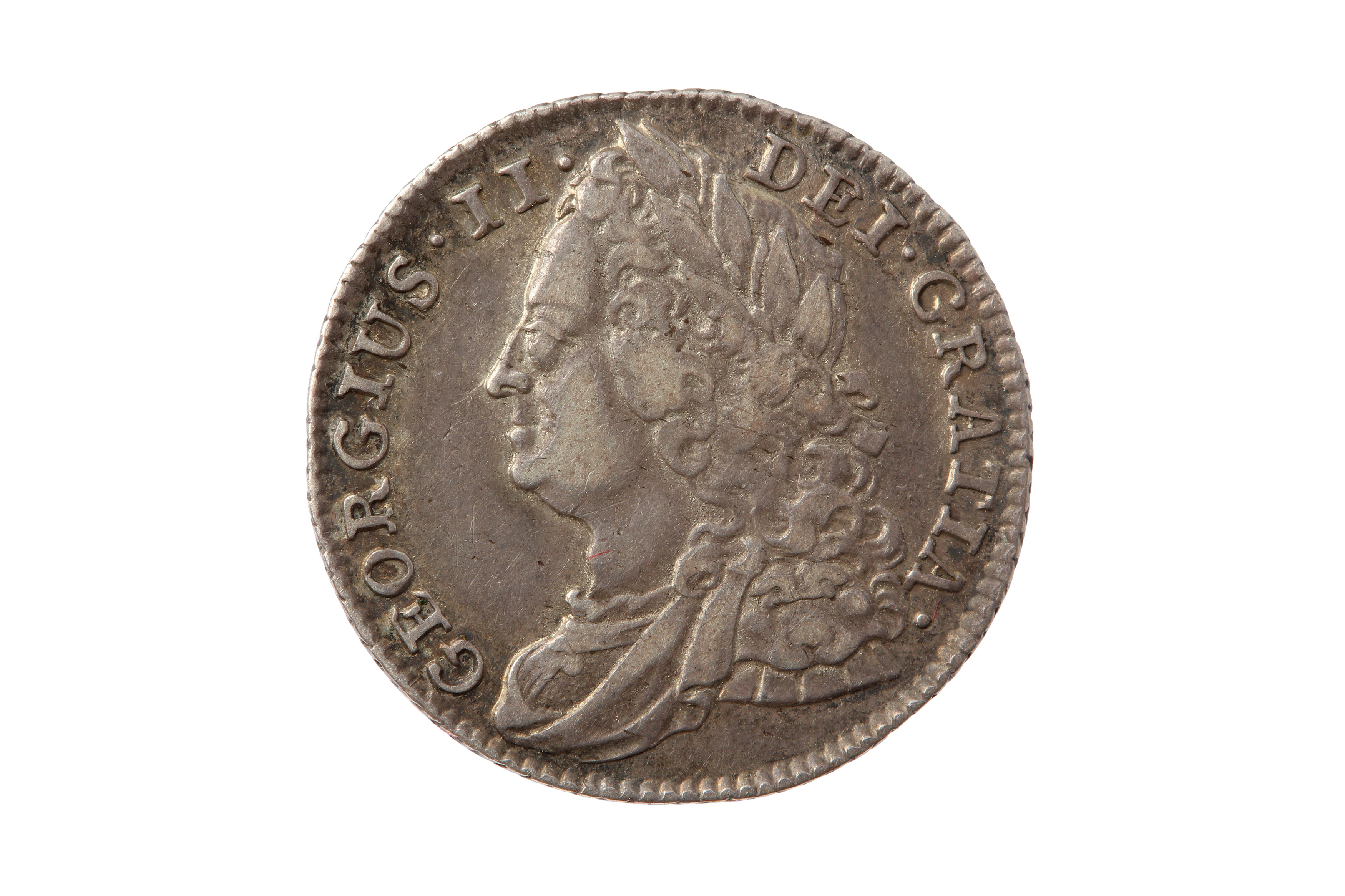 GEORGE II (1727 - 1760), 1743 SIXPENCE.